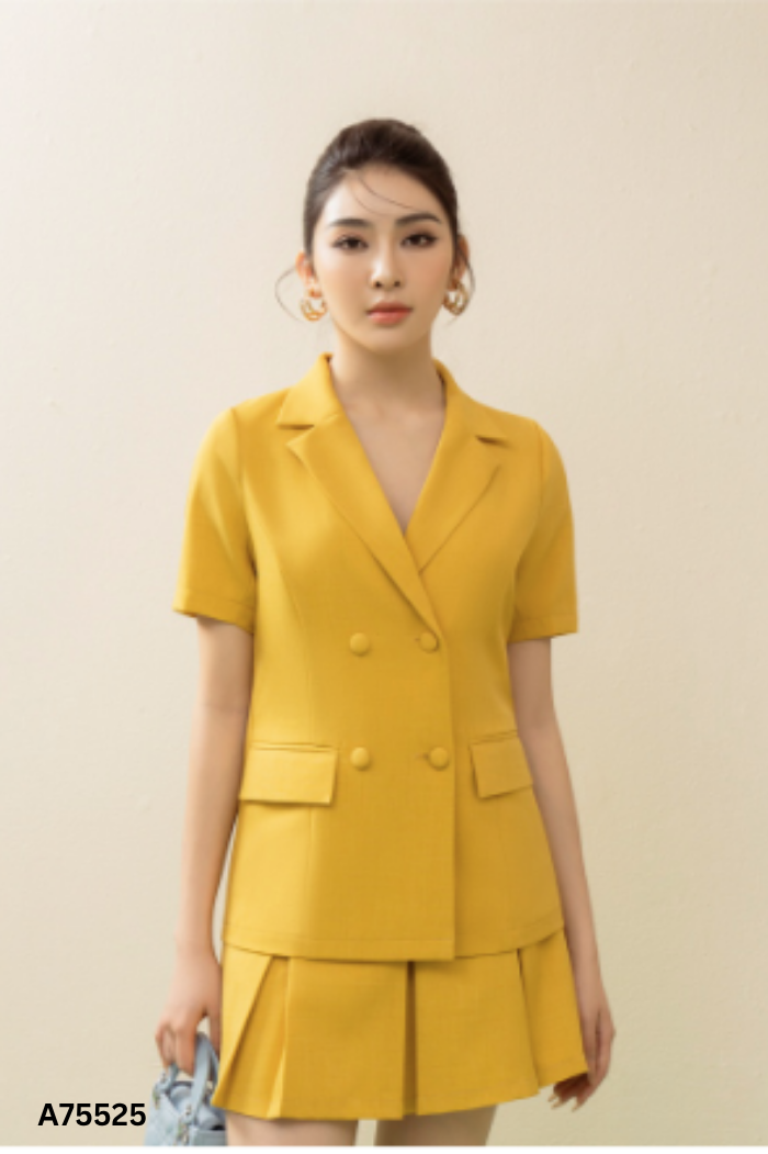 Áo vàng BIJIN cổ vest