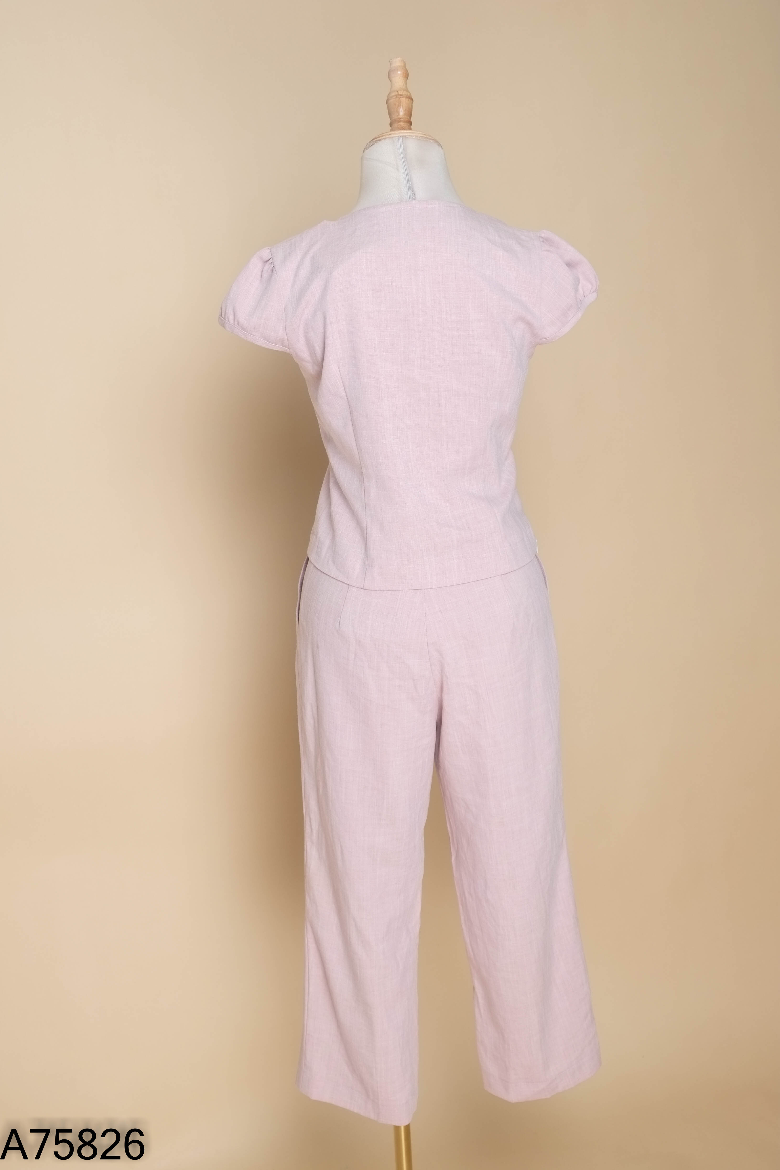 Set hồng sát nách+quần