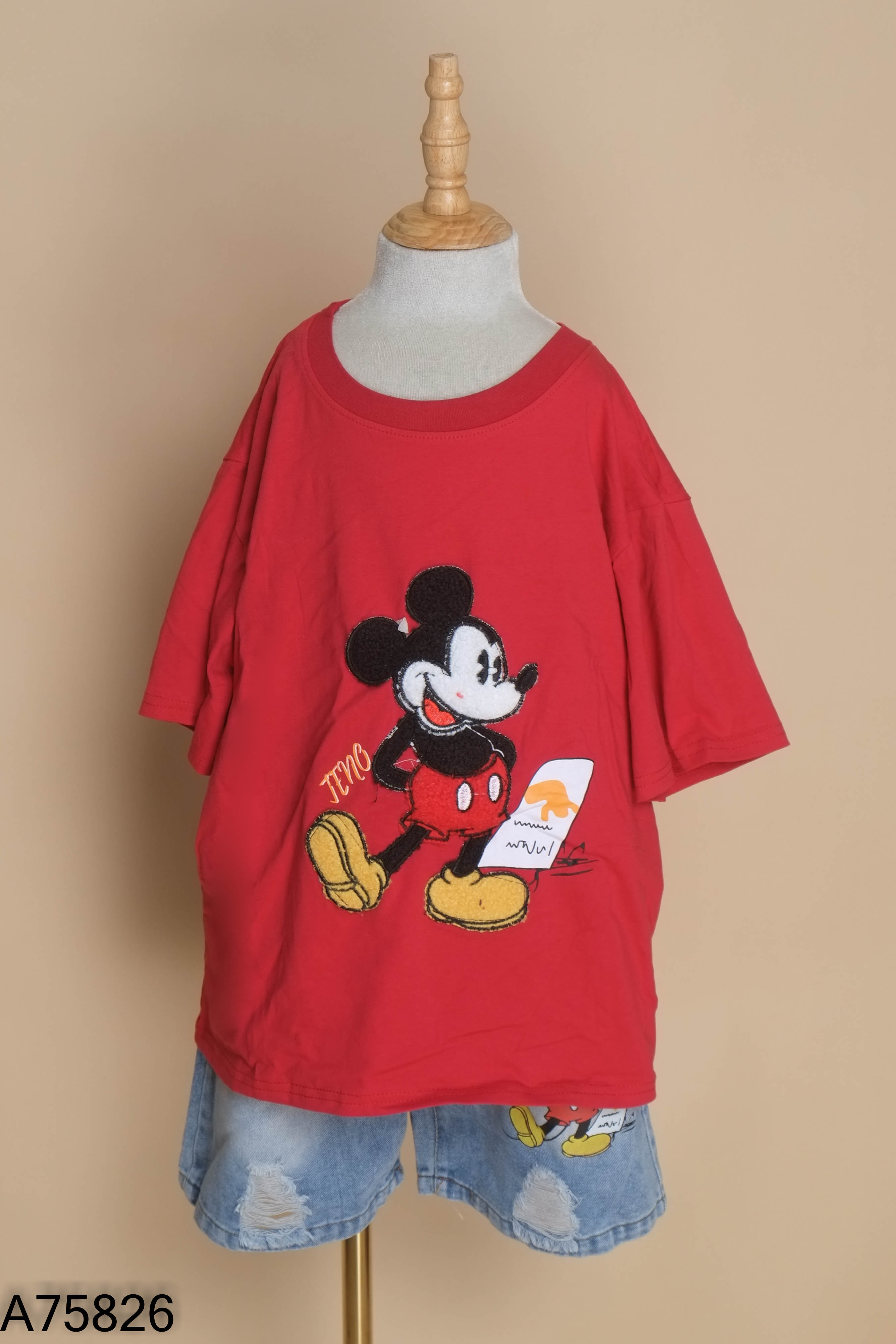 NEWTAG TENO set áo đỏ+quần jeans xanh