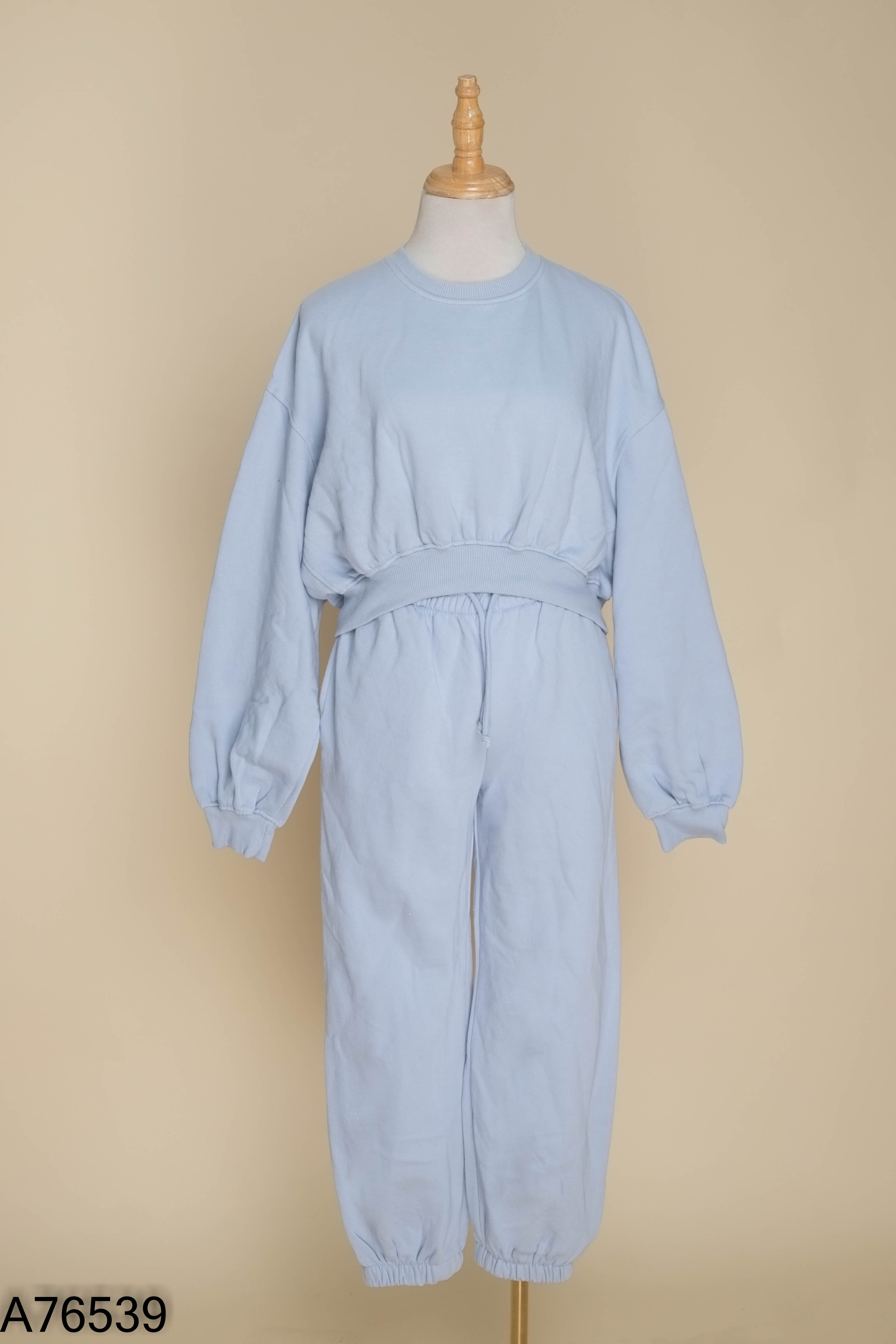 Set áo croptop+ quần dài xanh pastel