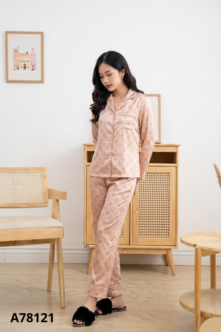 Set bộ ngủ hồng BAMBI họa tiết