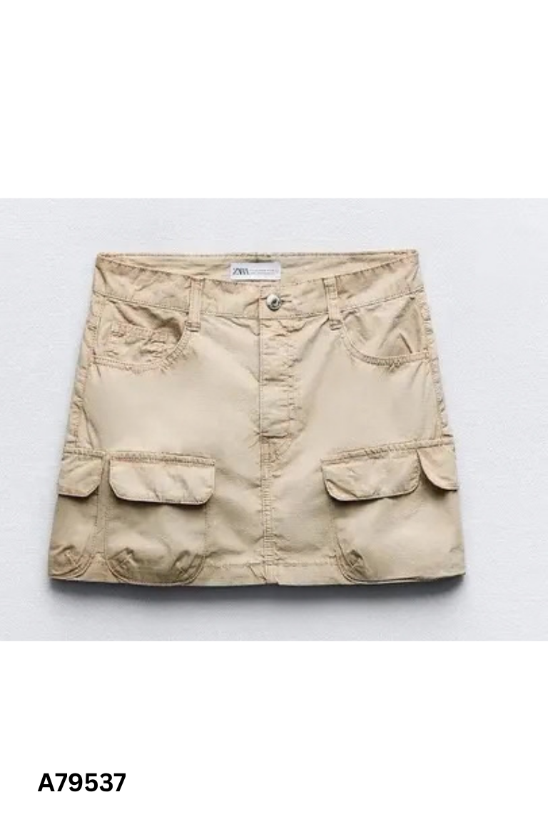 Chân váy nâu kaki ZARA