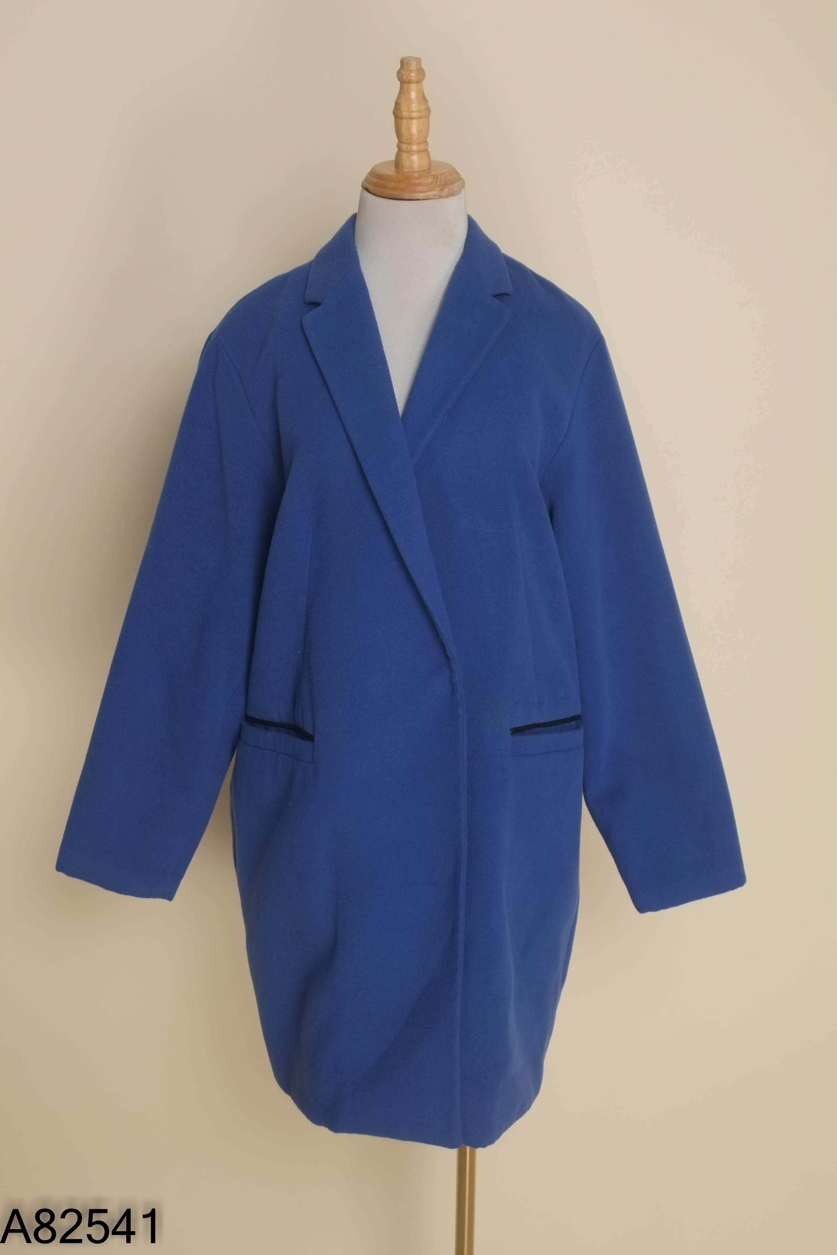 Áo khoác dạ xanh MIXXO dáng dài