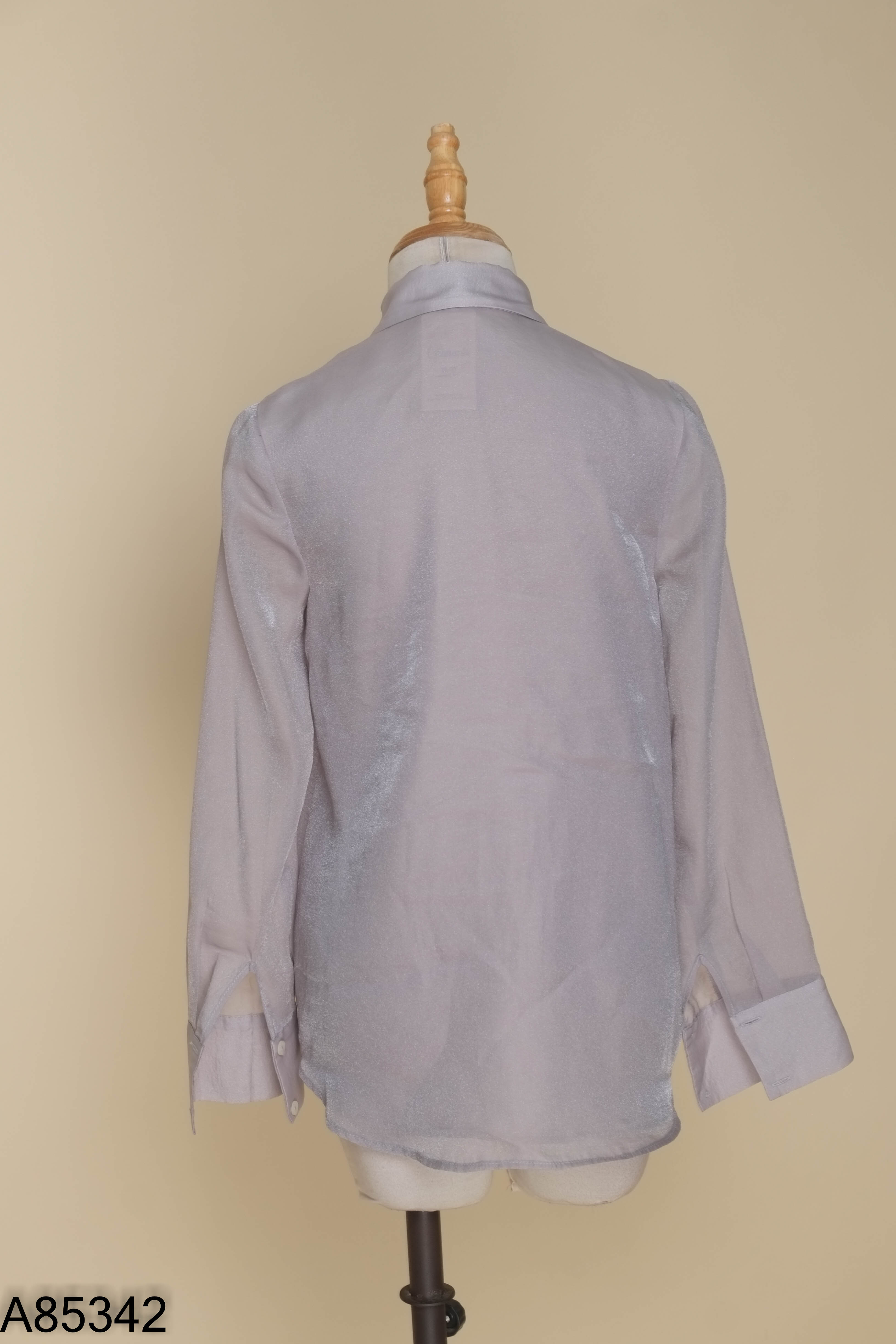 Áo voan ghi JM DRESS dài tay