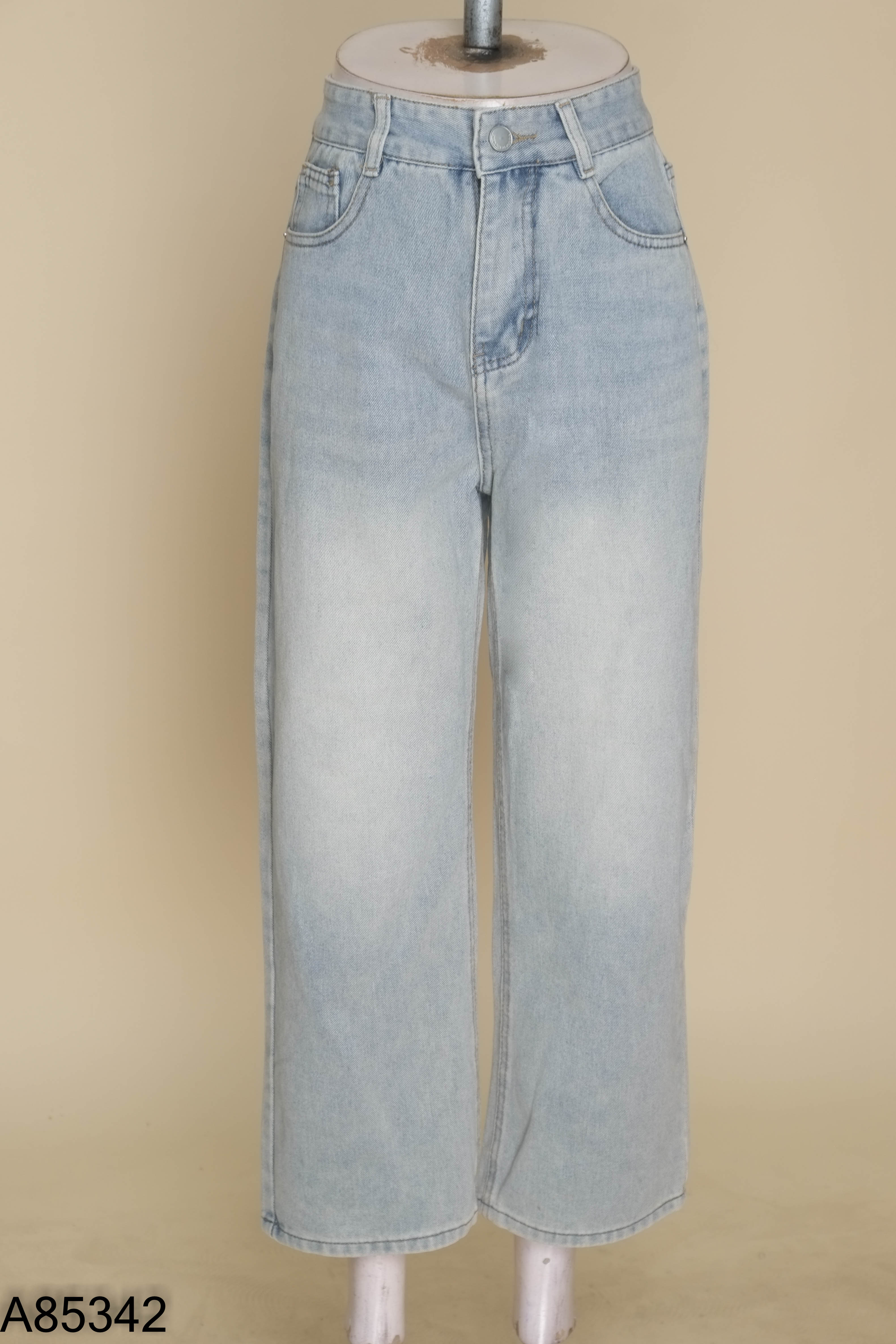 Quần jeans xanh LEDA suông