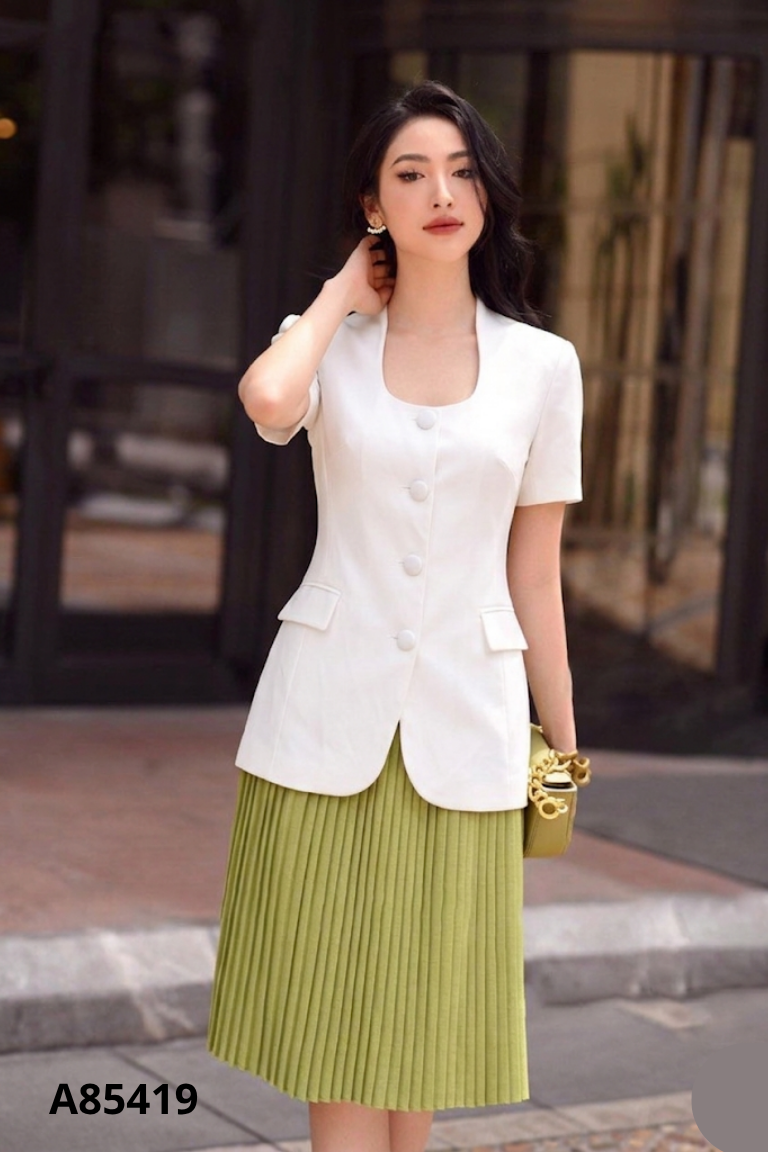 Áo ME DESIGN trắng 4 cúc