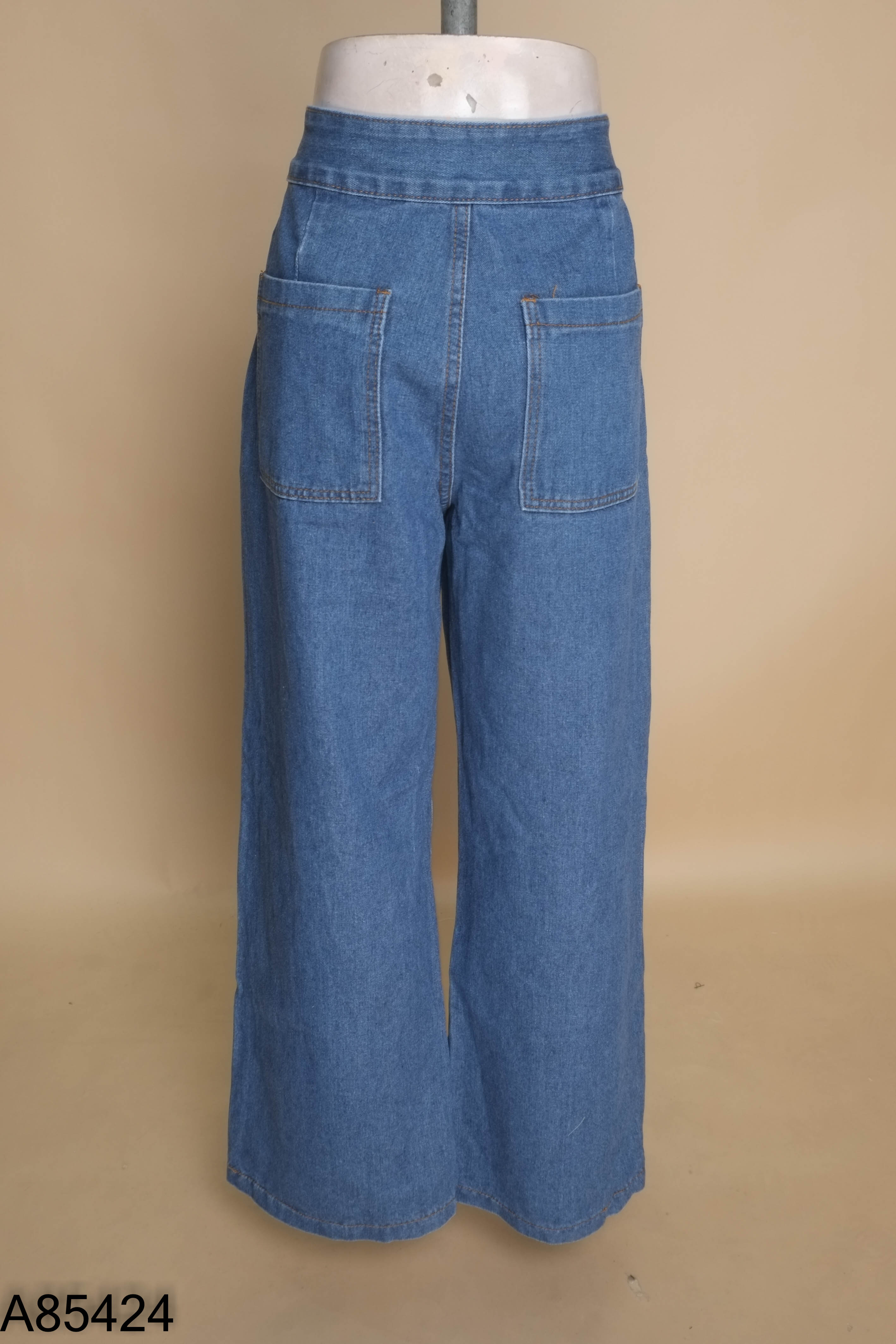 Quần SHEIN jeans xanh ống rộng