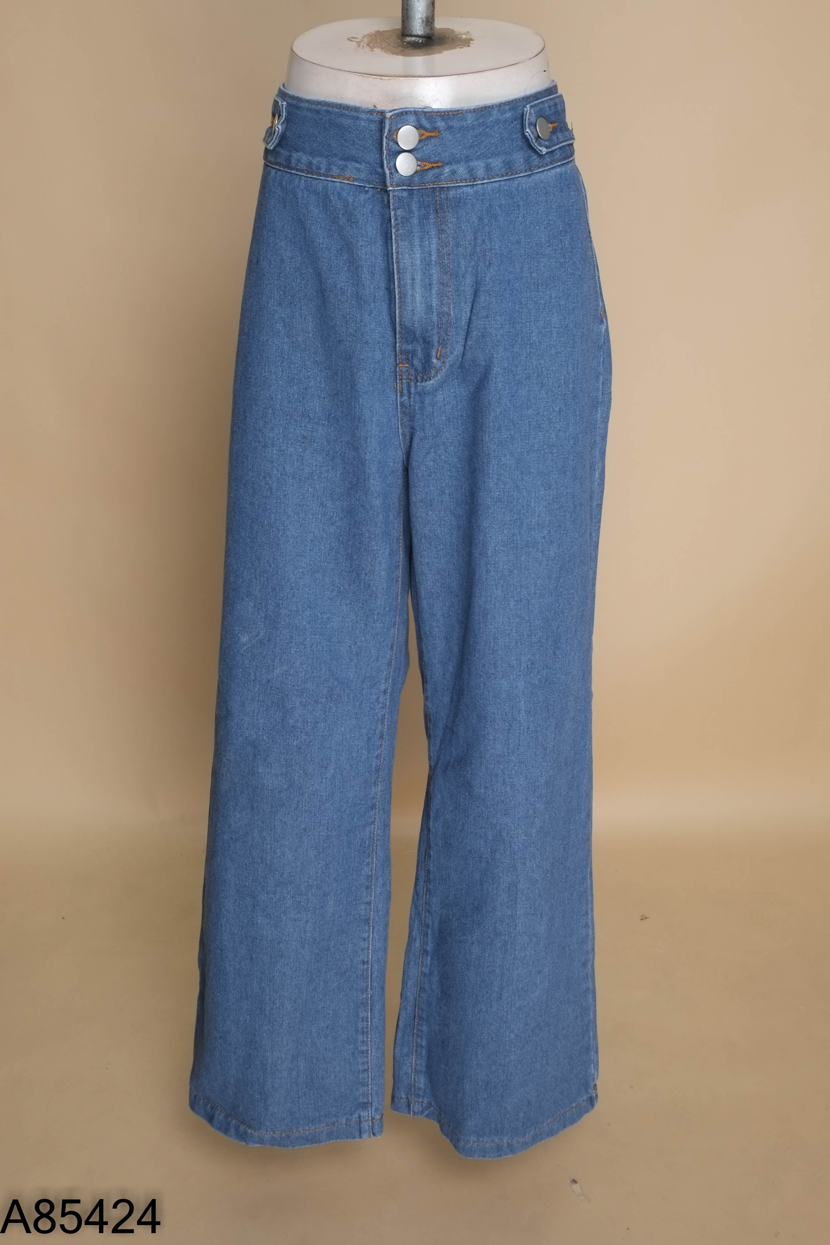 Quần SHEIN jeans xanh ống rộng