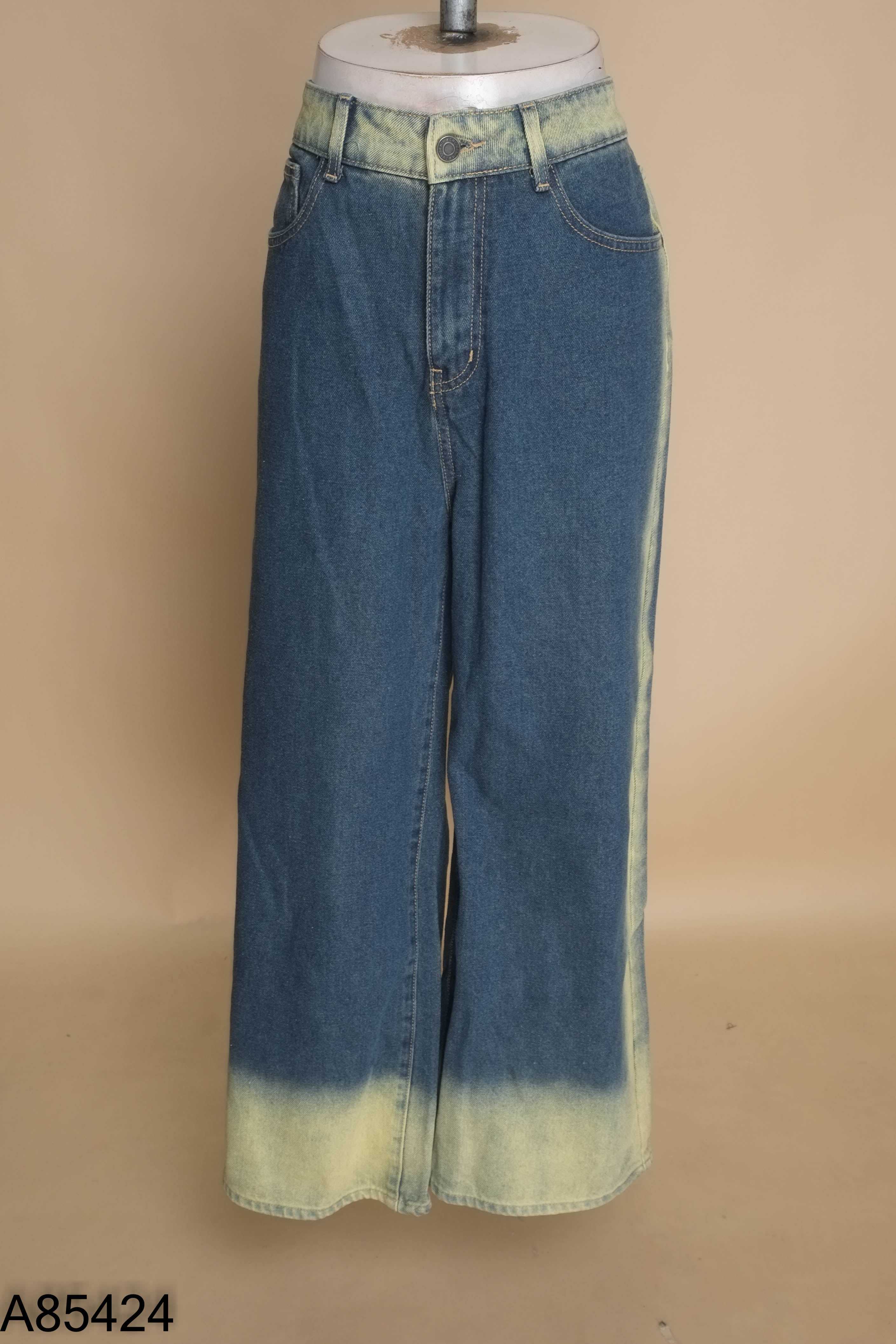 Quần DMC jeans xanh loang vàng
