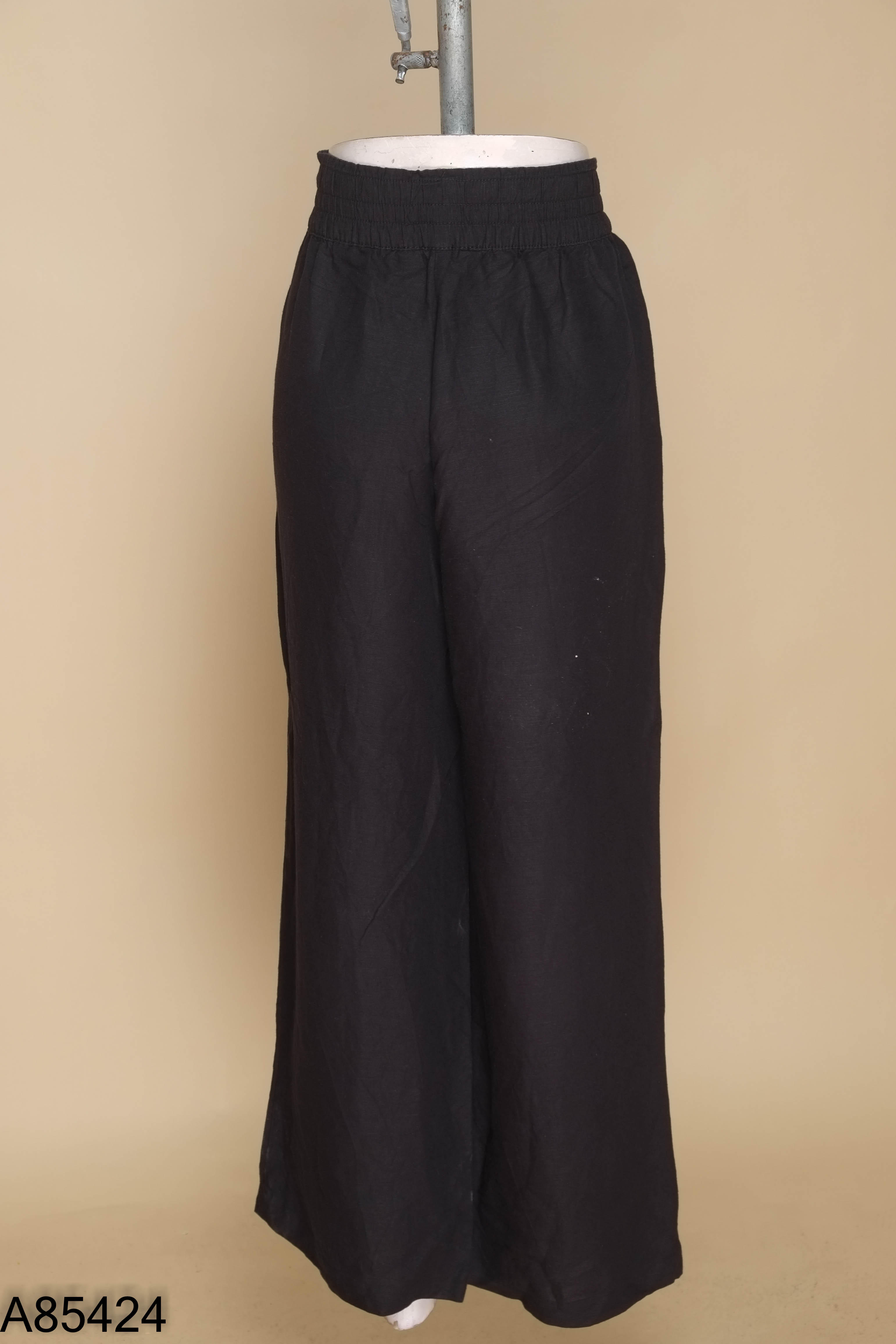 Quần HM linen đen ống suông