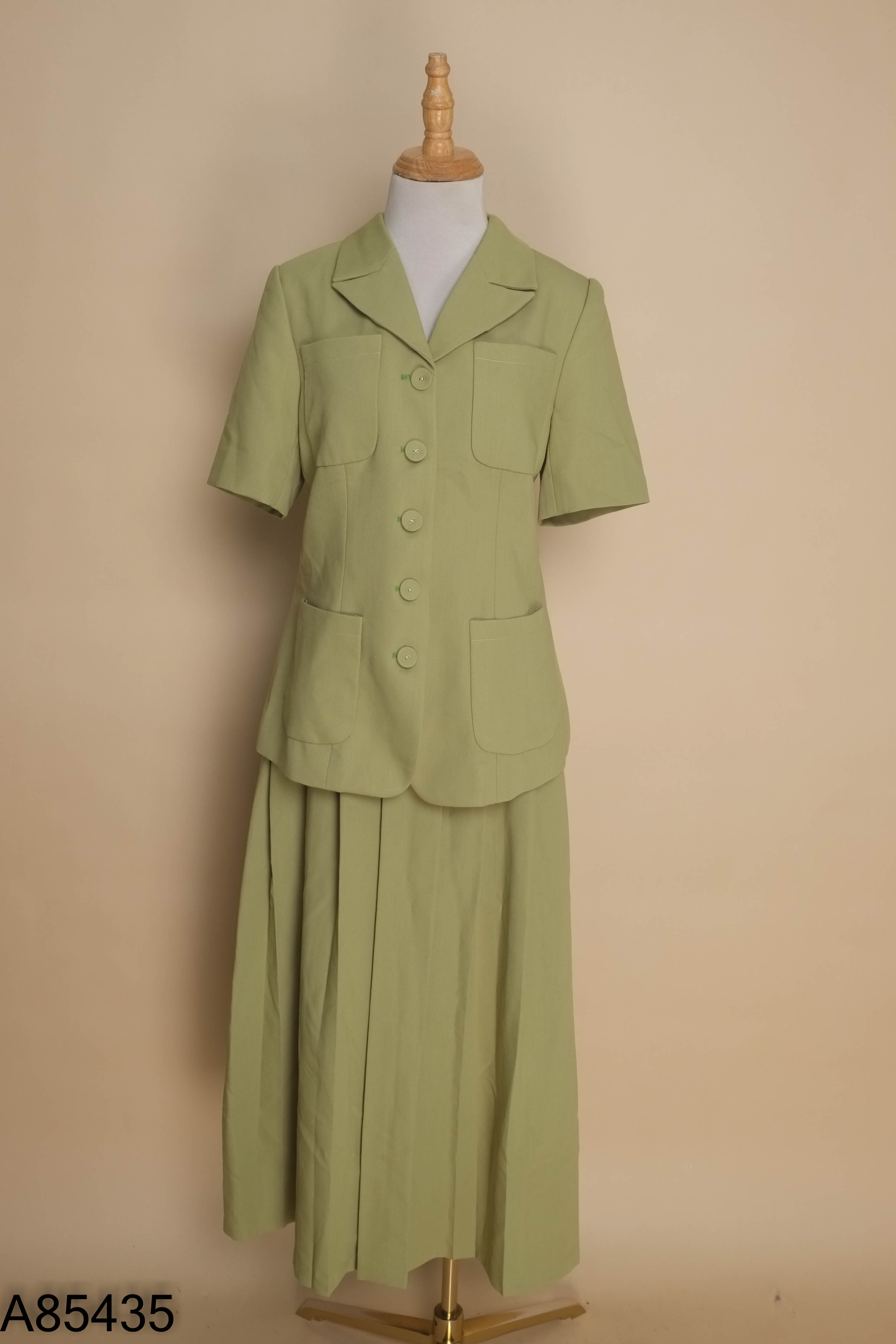 SET áo vest xanh+ chân váy dài