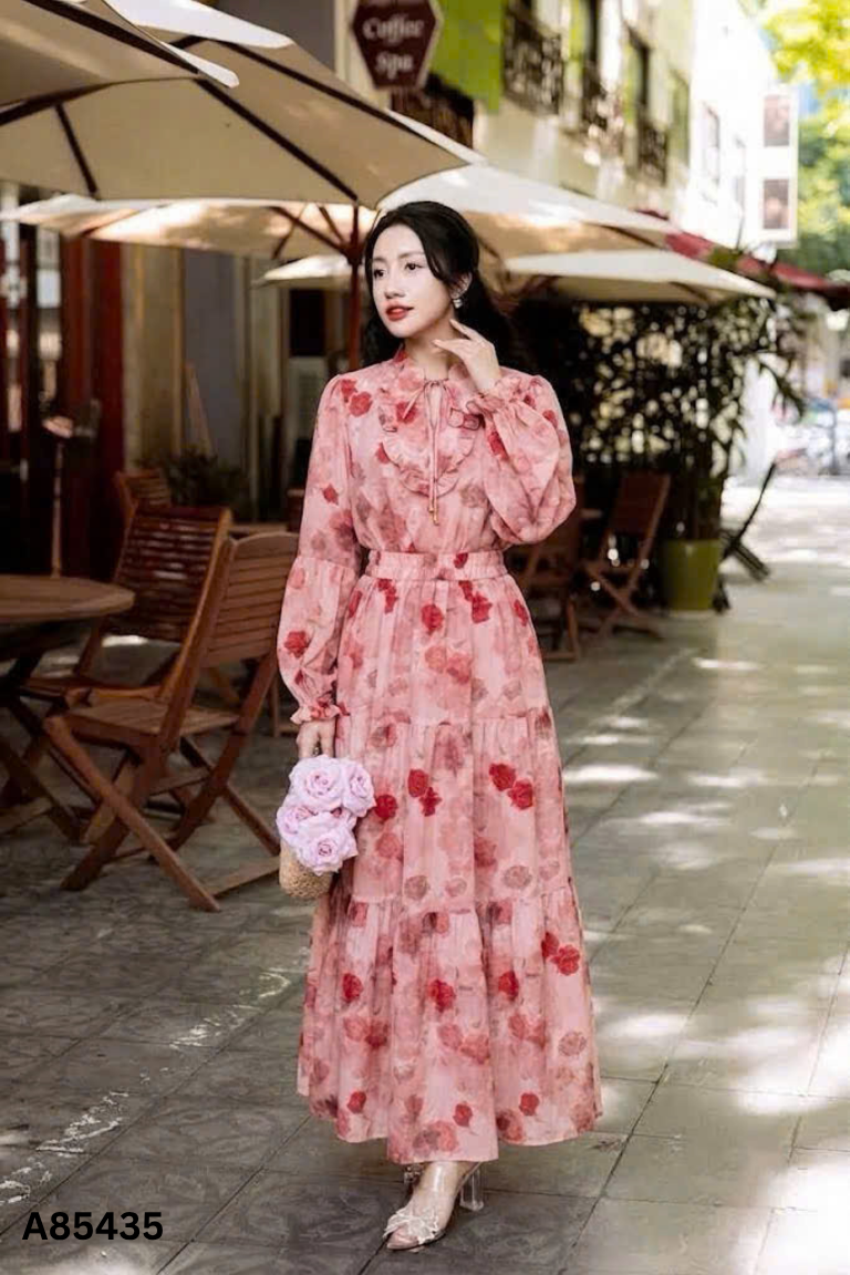 SET áo hồng hoa+ chân váy