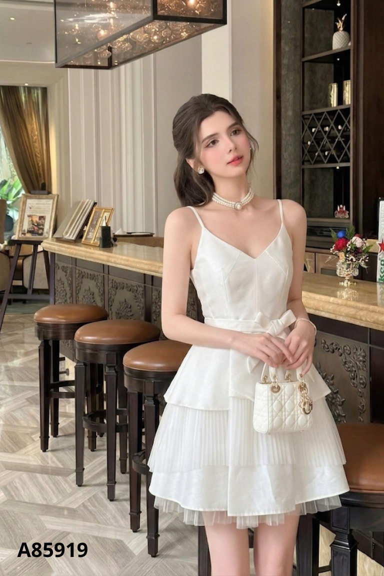 Váy ANITA trắng phối lưới