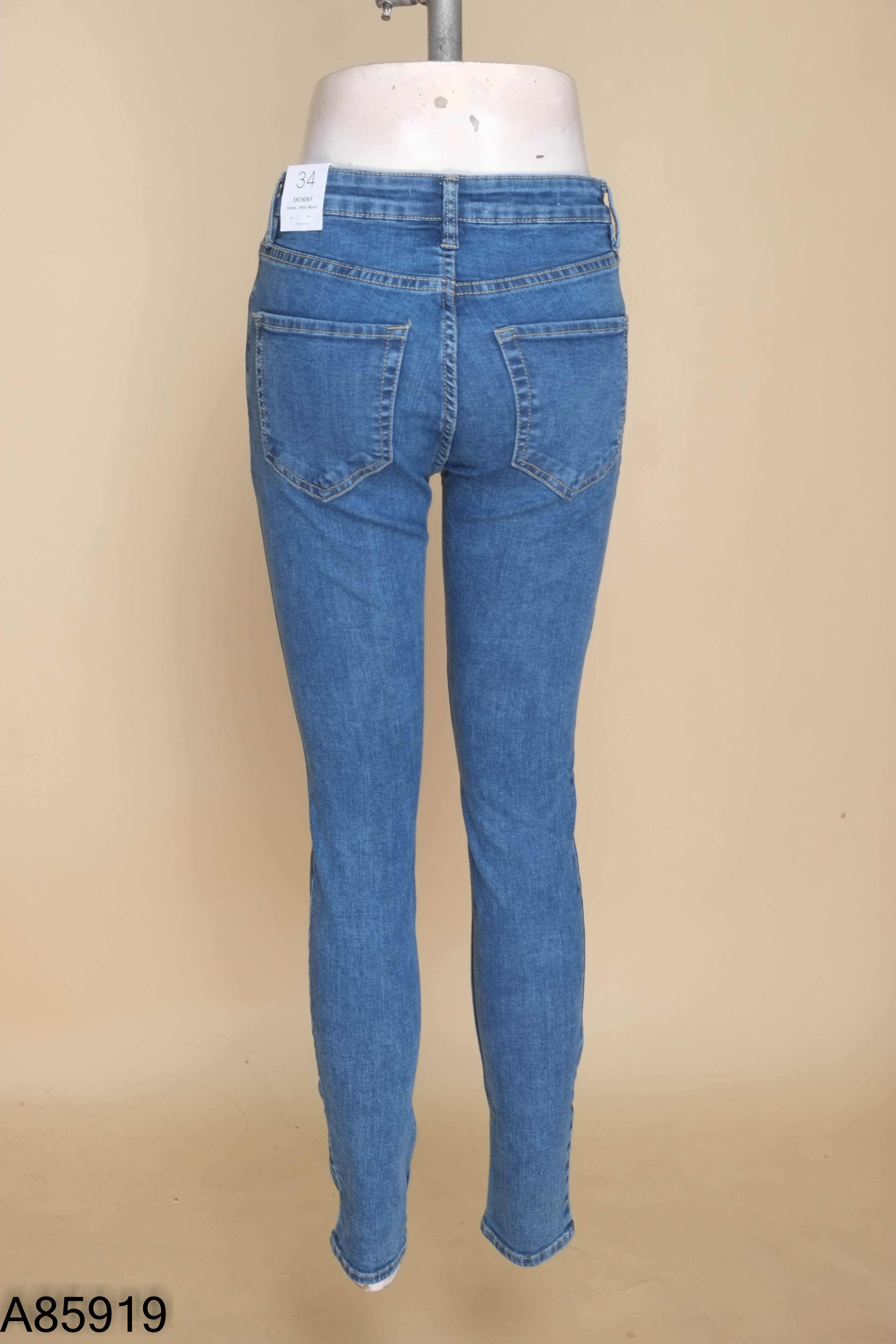 Quần skinjeans MANGO xanh