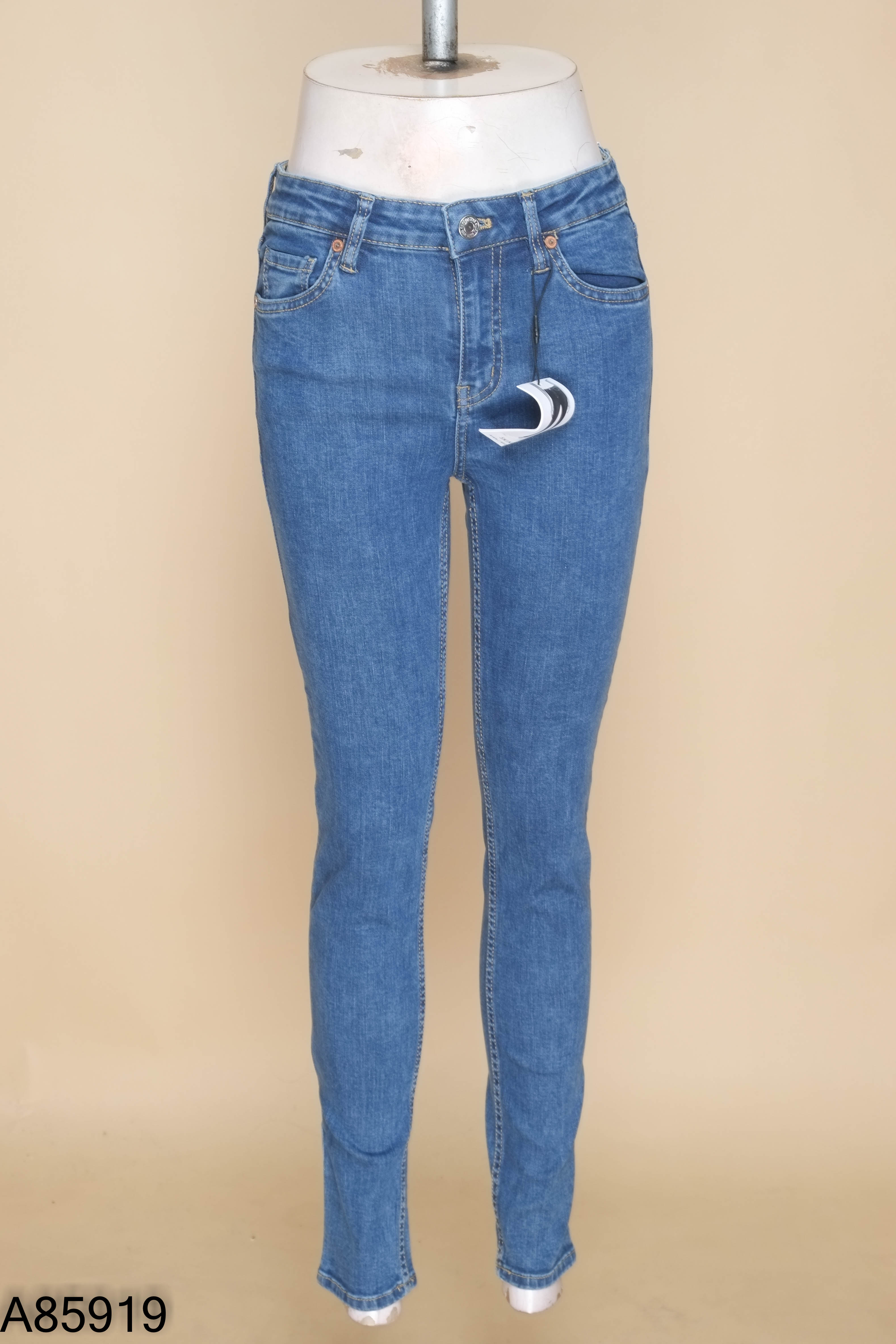 Quần skinjeans MANGO xanh