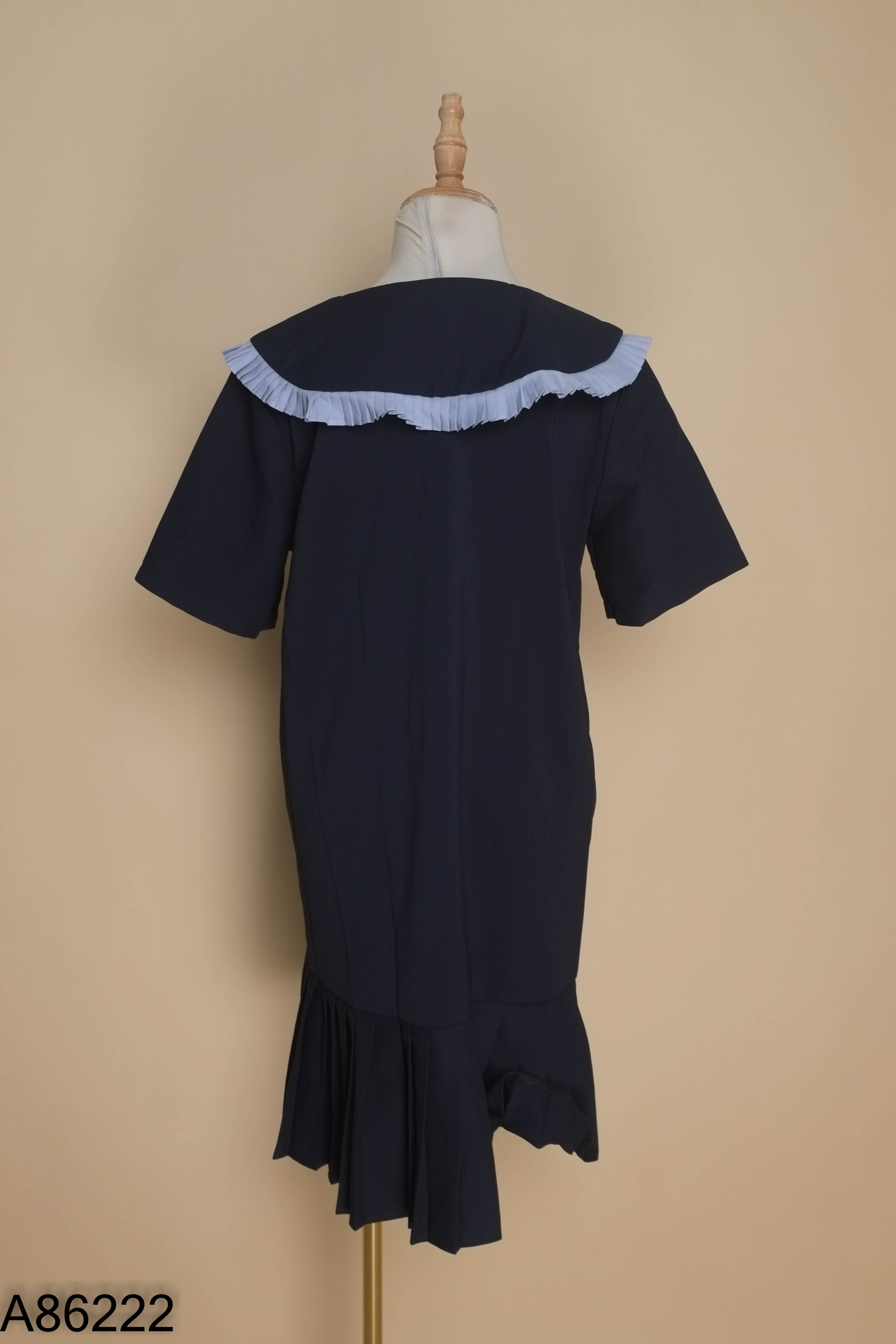 Váy JEMLY CLOTHING xanh phối xếp li