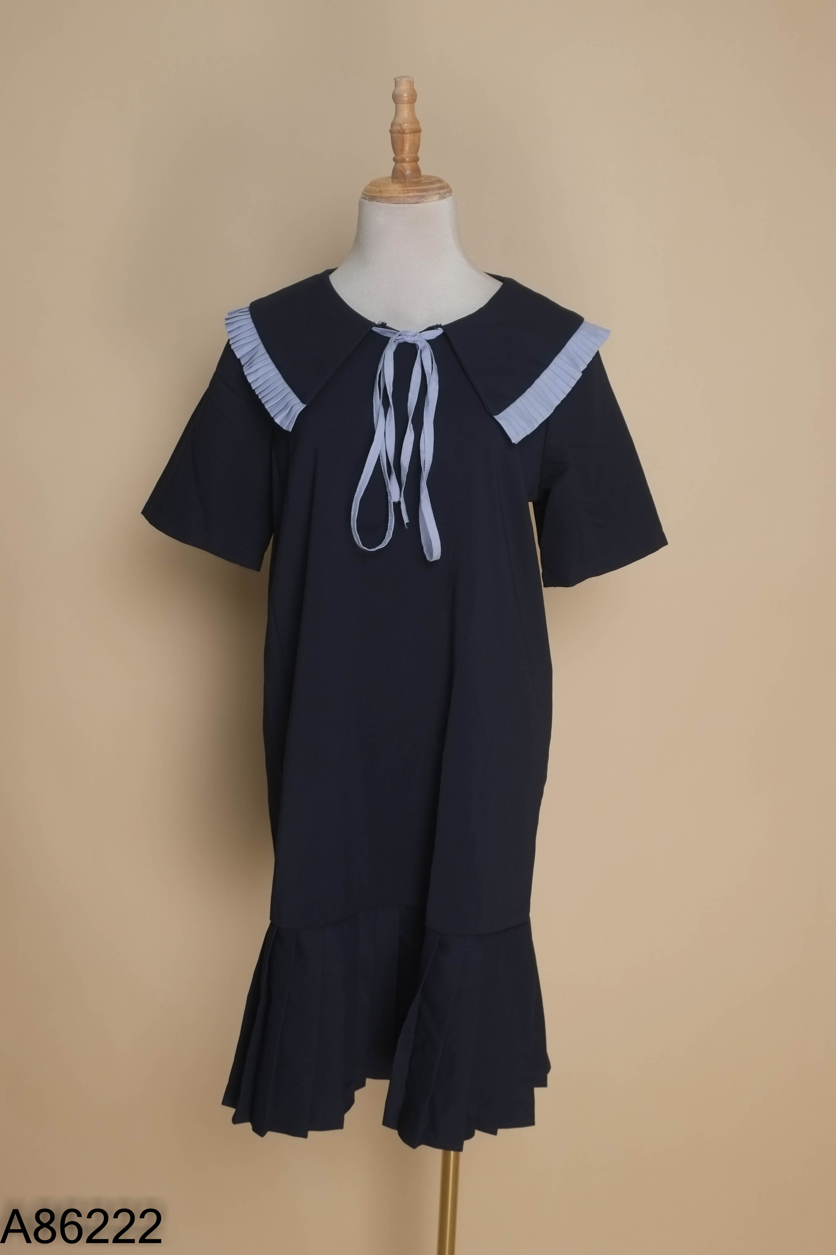 Váy JEMLY CLOTHING xanh phối xếp li