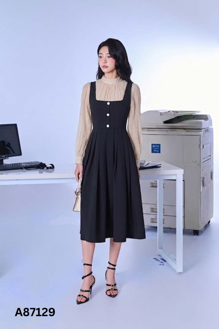 Váy PANSY đen cúc ngọc