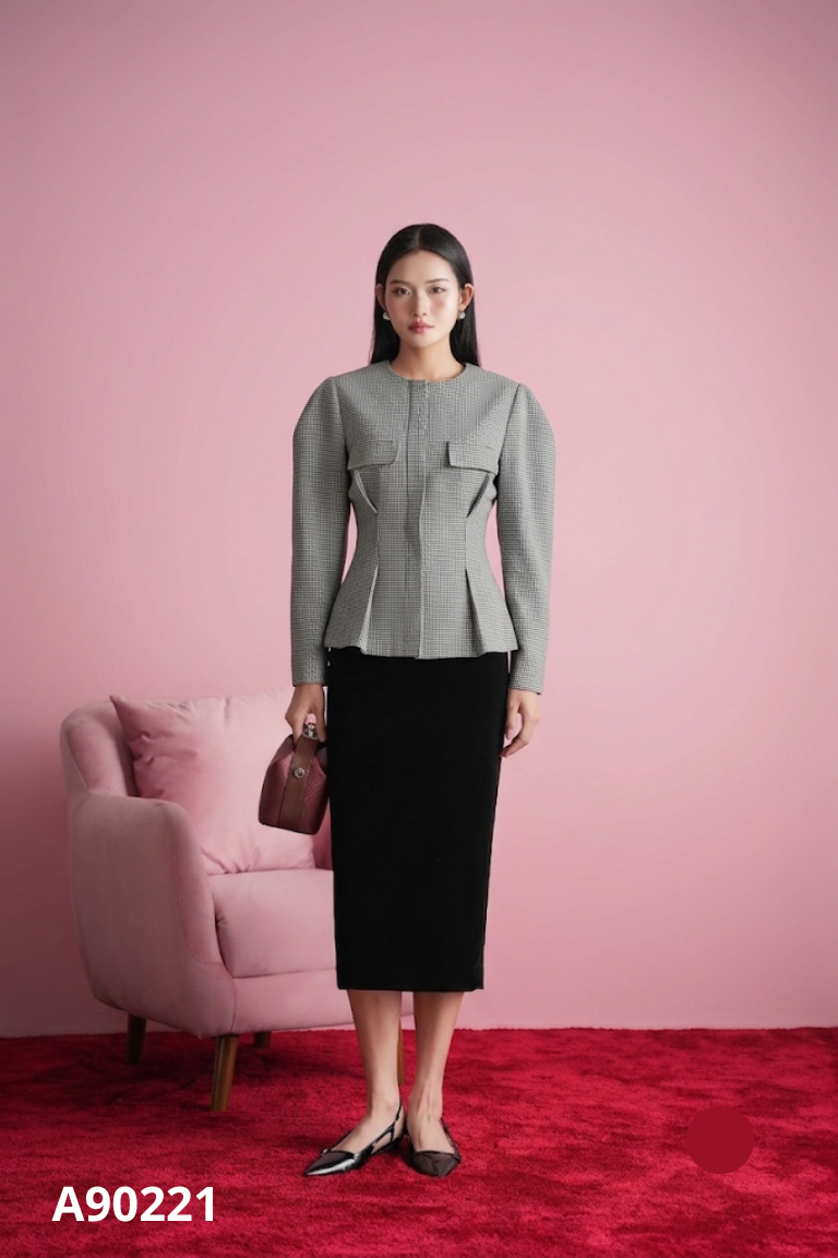 Áo VELVET đen phối đen