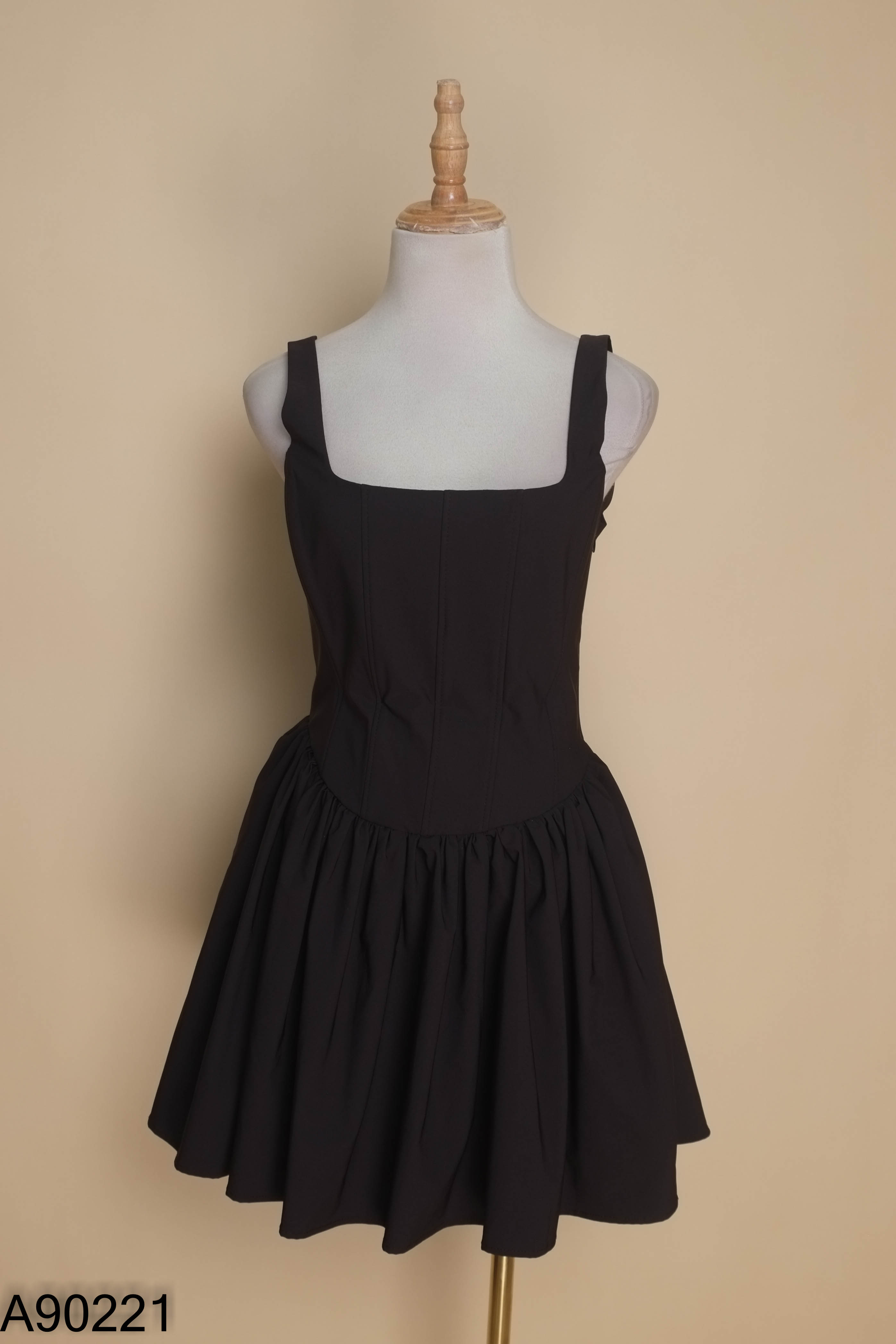 Váy ZARA đen trơn dáng corset