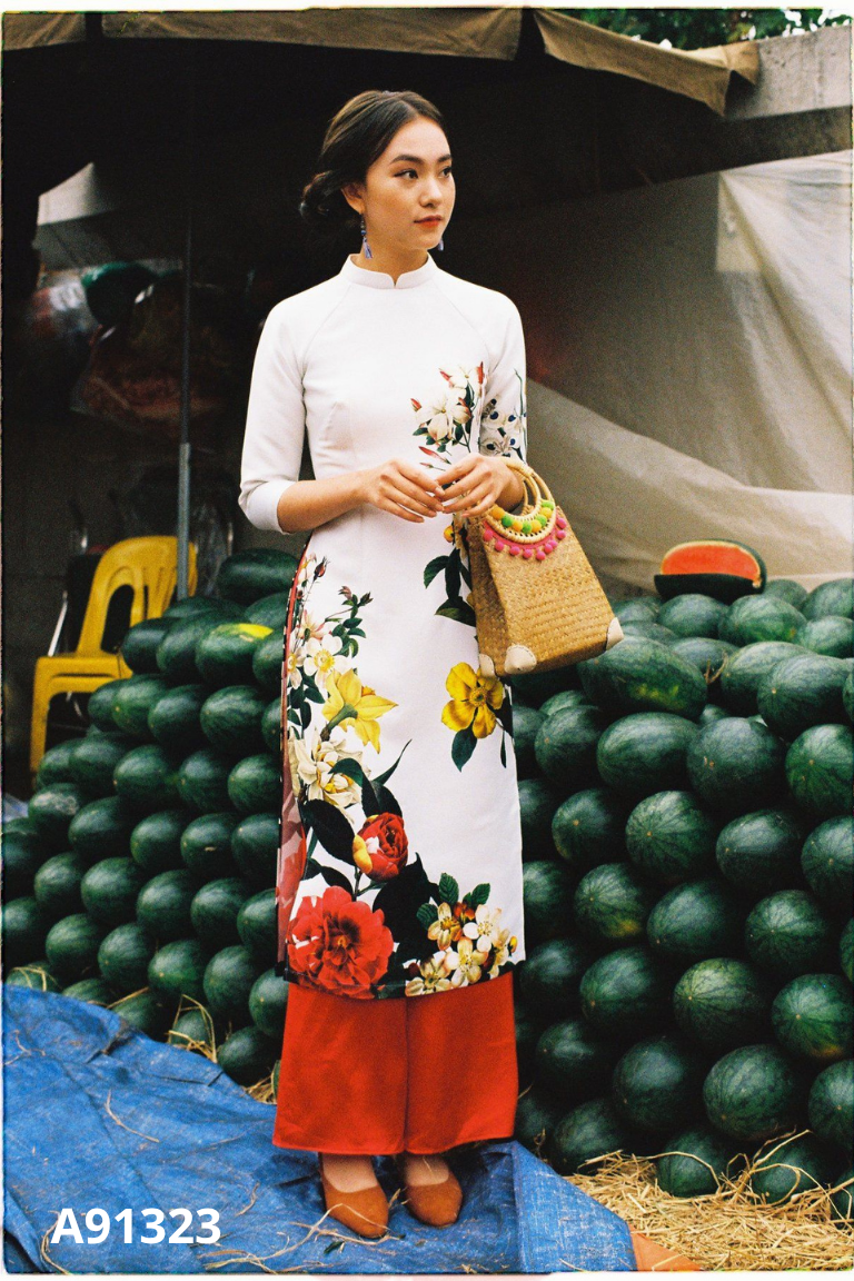 Áo dài ADORE DRESS be họa tiết hình