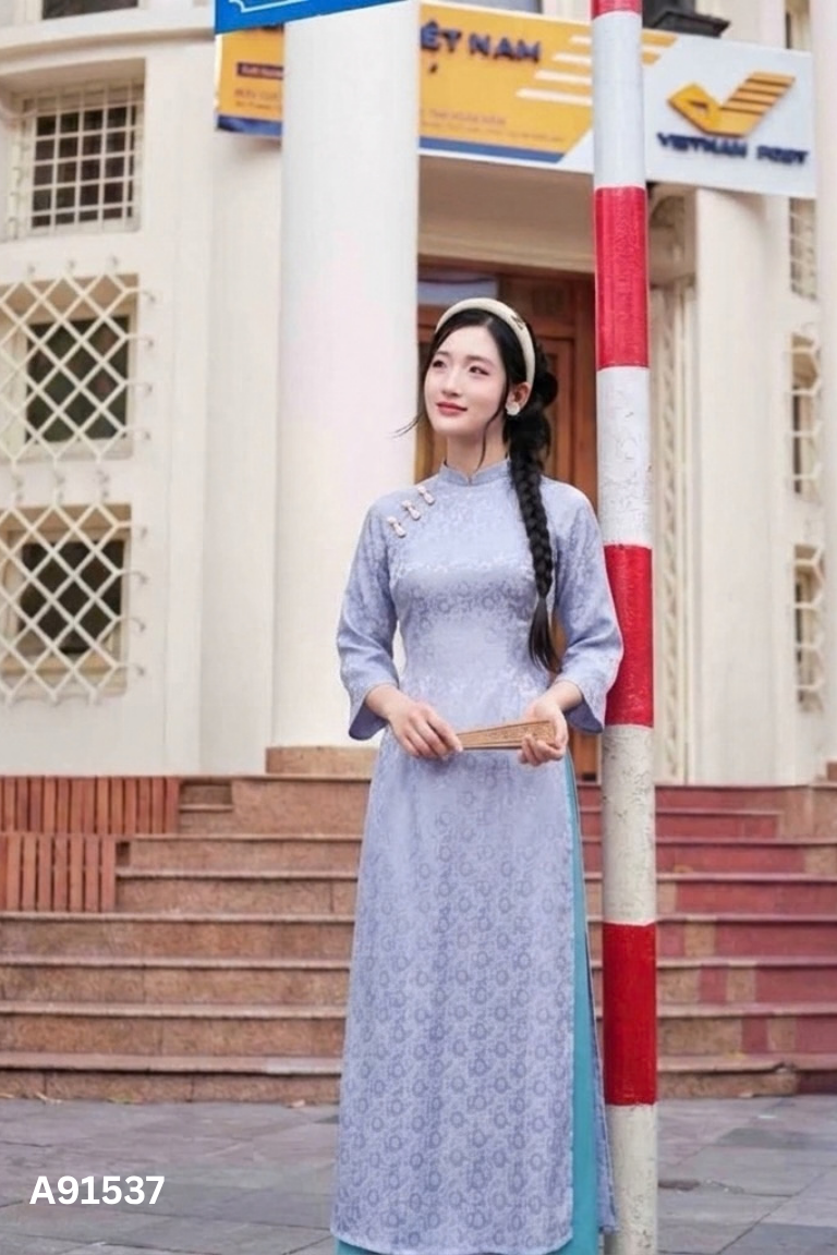 Áo dài tím hoa