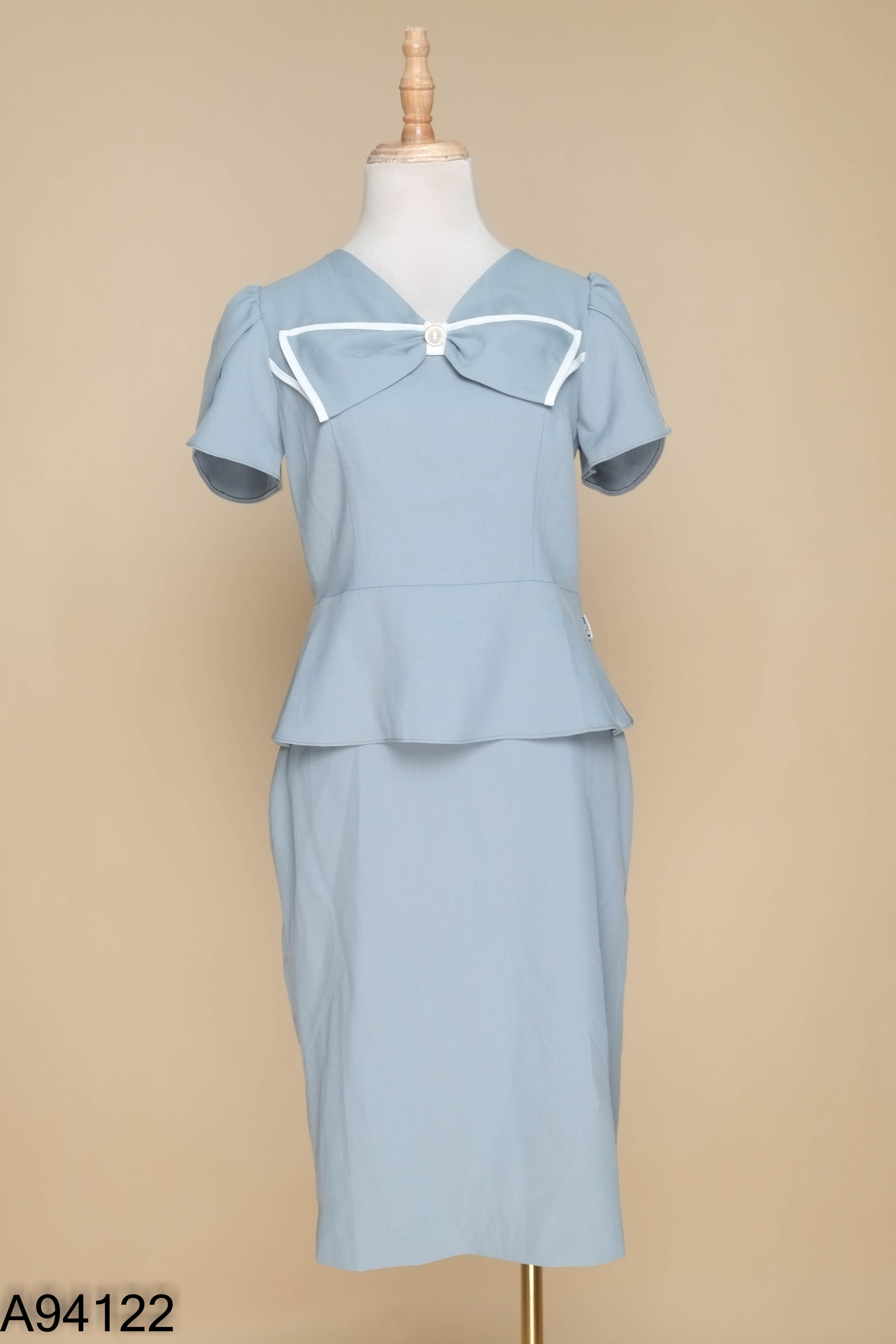 NEWTAG Set Áo xanh phối nơ ORCHID + Chân váy