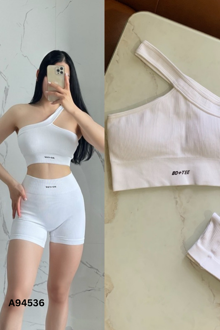 SET Đồ tập Áo trắng BOTEE + Quần trắng