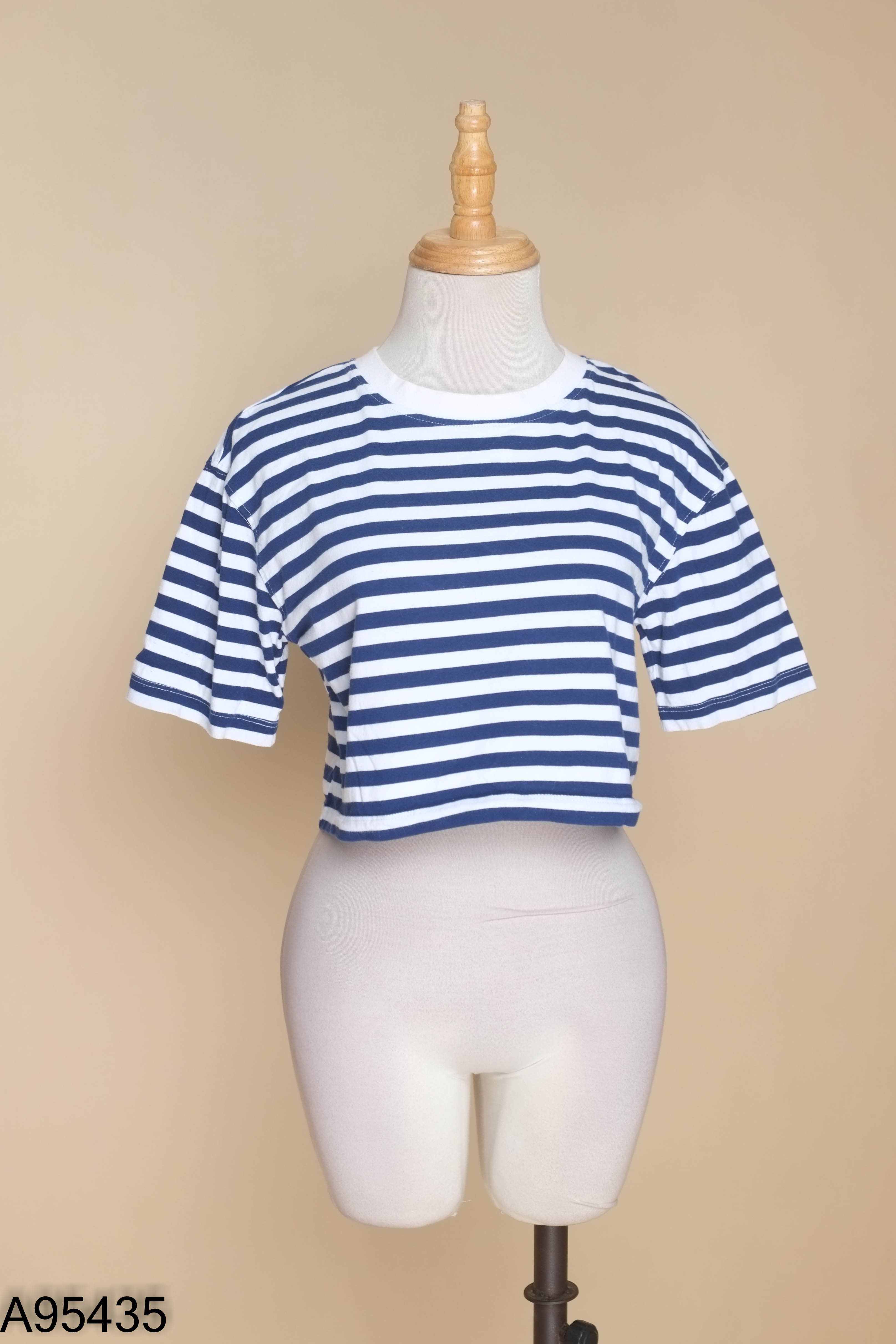 Áo crotop xanh kẻ ZARA