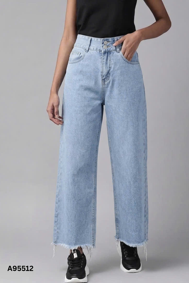 Quần jeans xanh 2 cúc