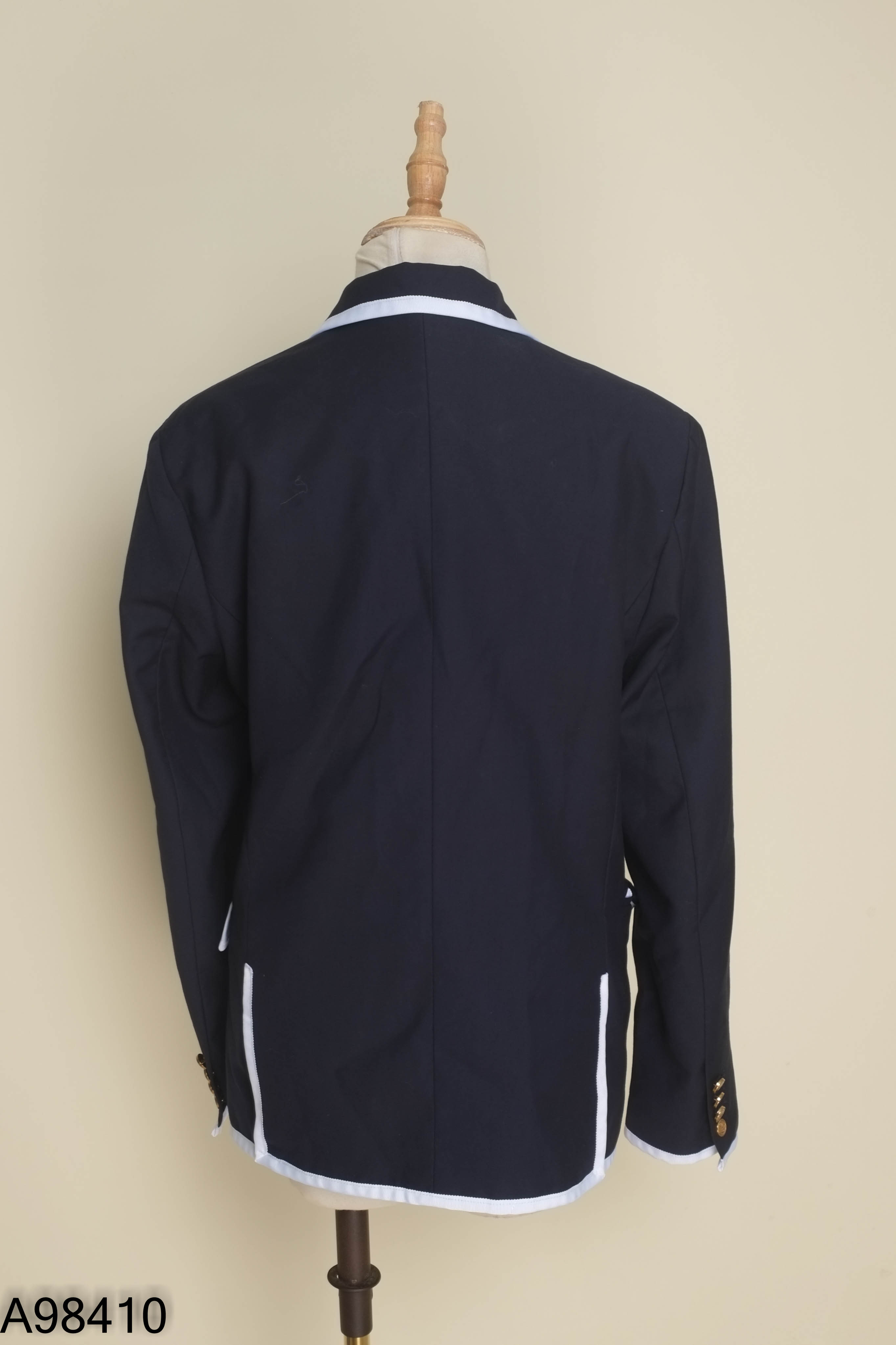 Áo khoác blazers xanh than viền trắng