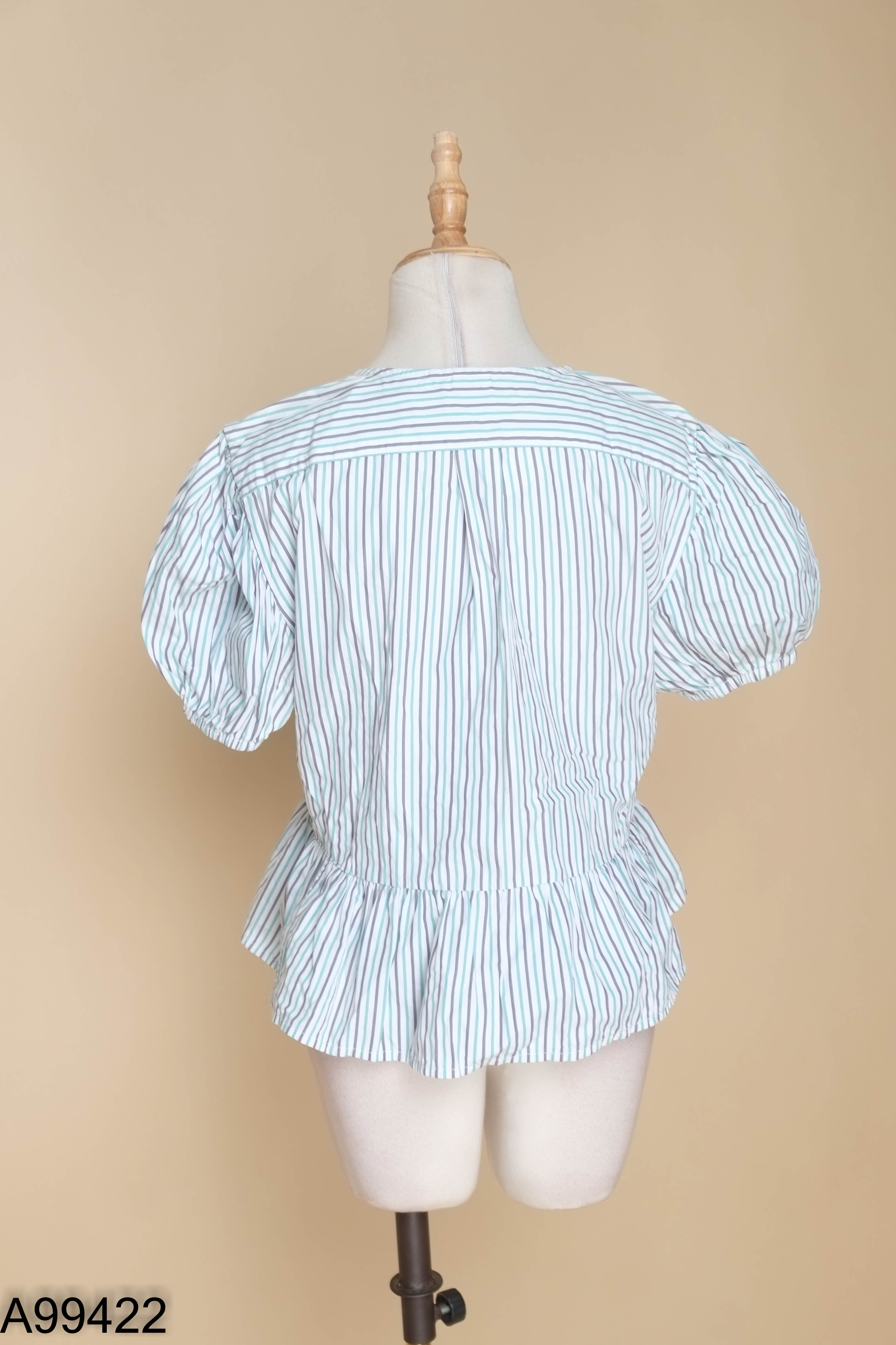 Áo bbaydoll xanh kẻ