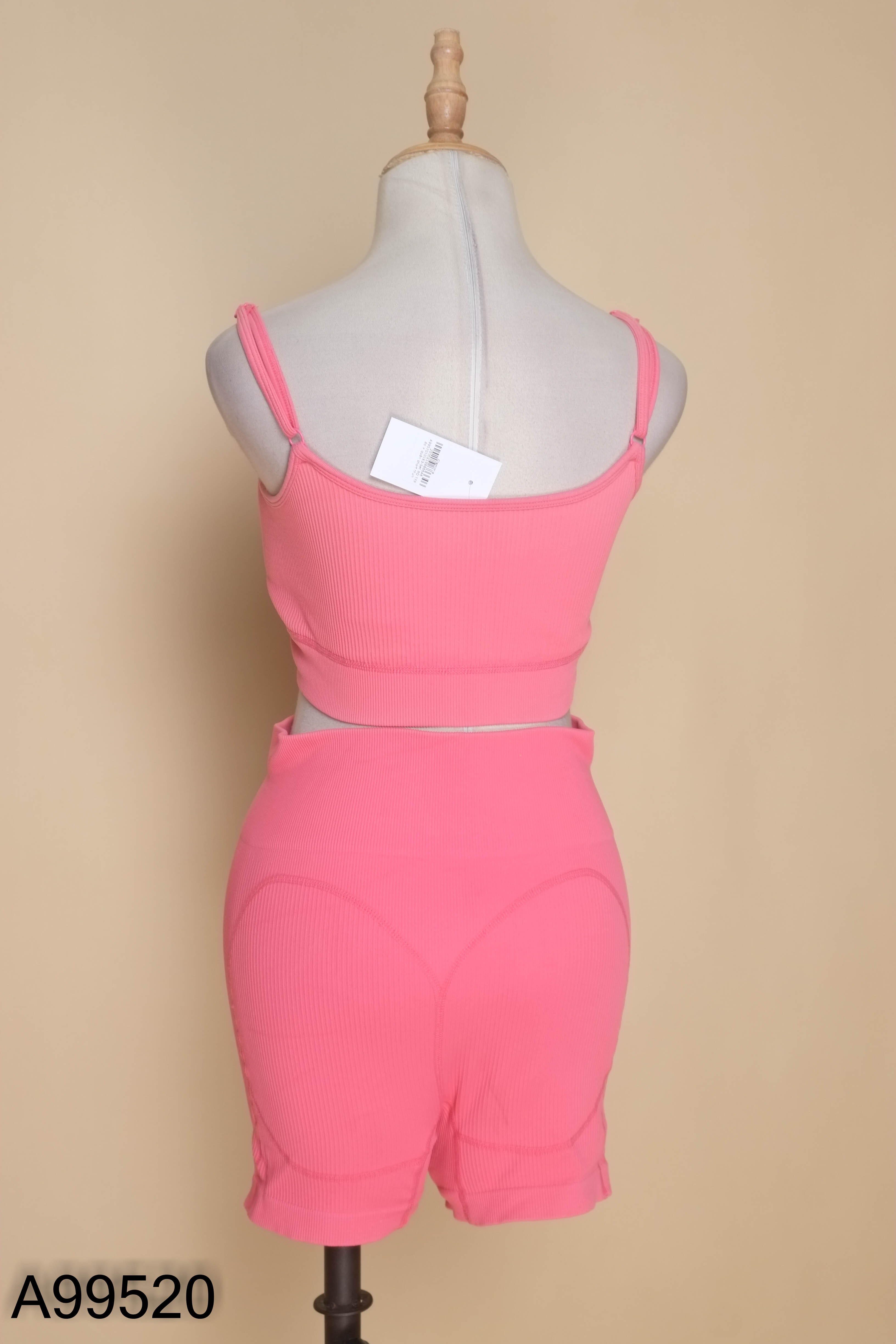 Set BO TEE áo + quần short thun tăm hồng sen