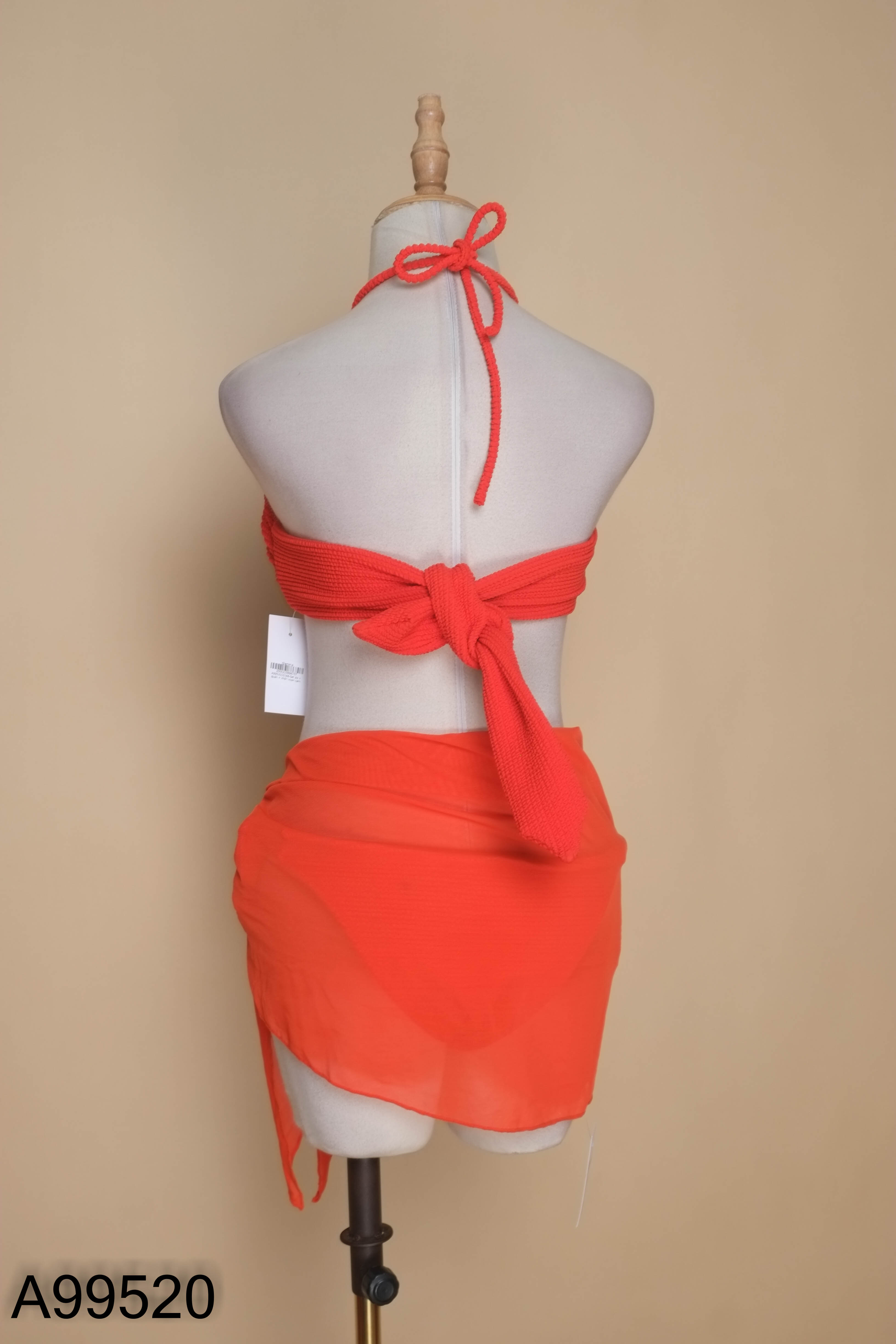 Set áo + quần + khăn voan cam