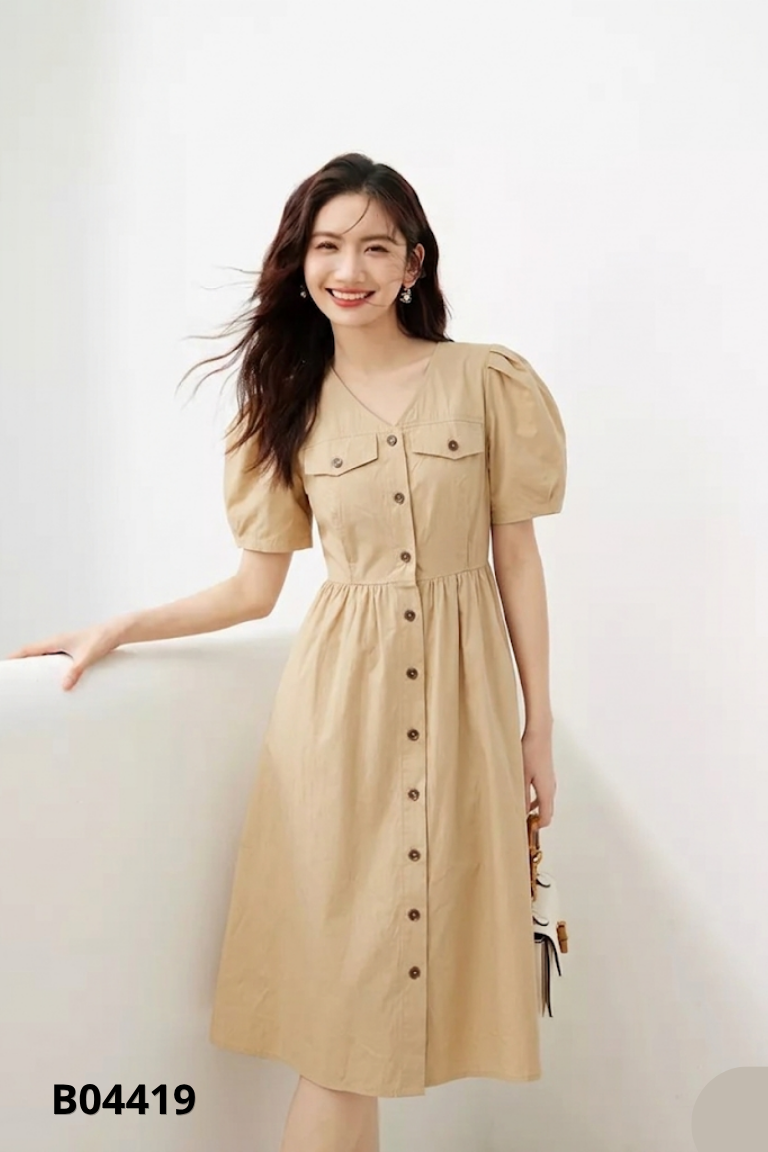 NEWTAG Váy thô be phối cúc