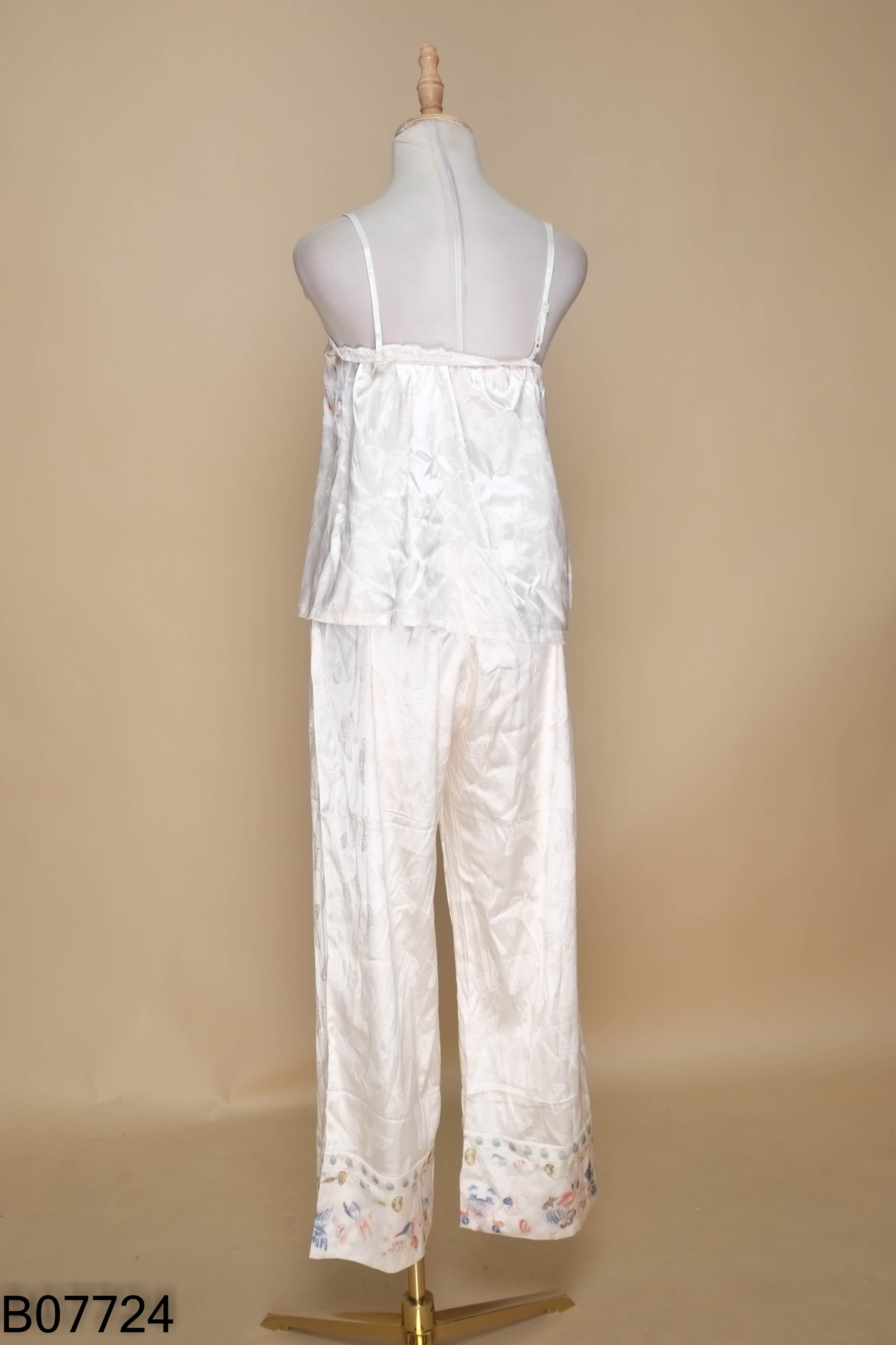 SET áo 2 dây be lụa+ quần