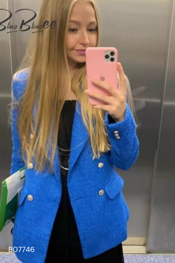 Áo blazer dạ xanh new