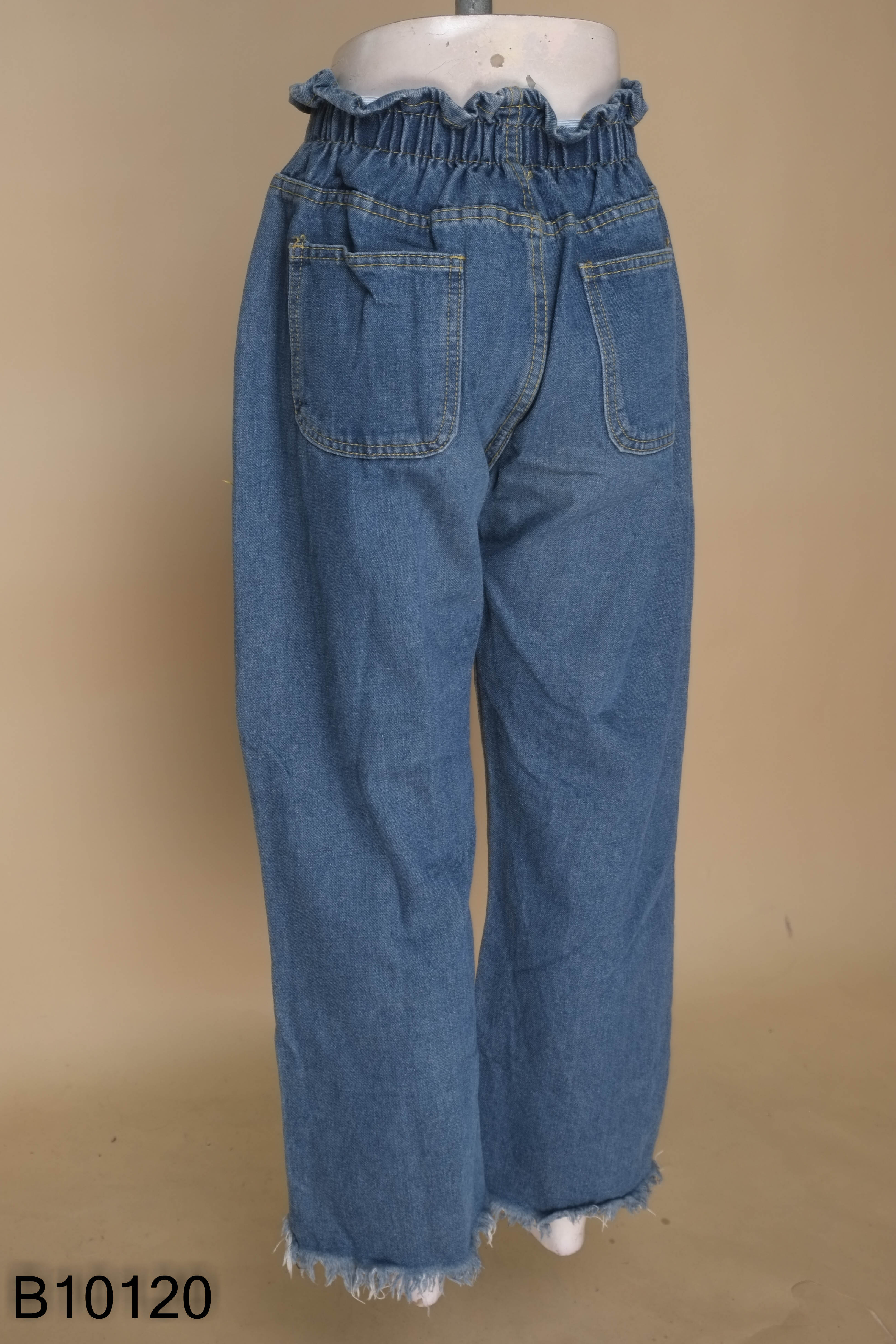 Quần jeans xanh cạp chun