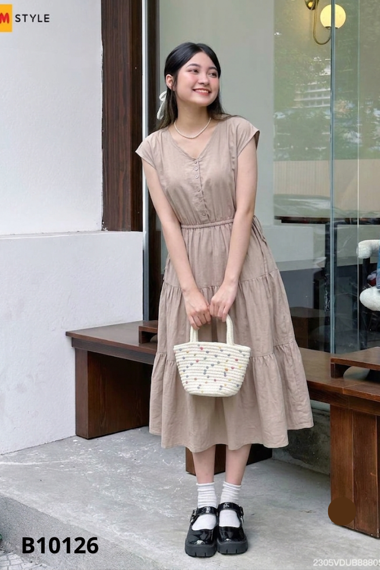 Váy tím nhạt sát nách babydoll