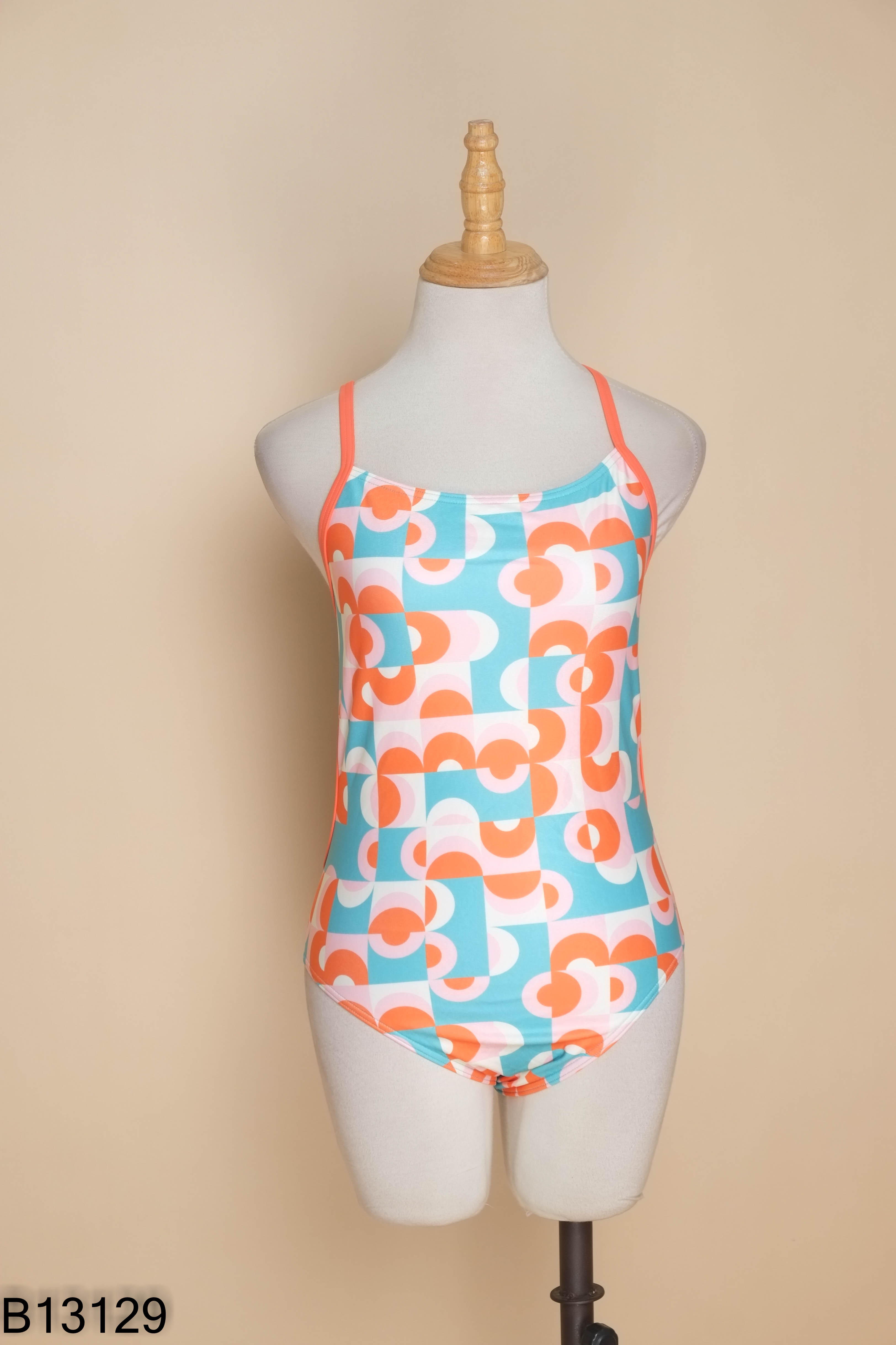 Jumpsuit xanh than họa tiết vây KIDS