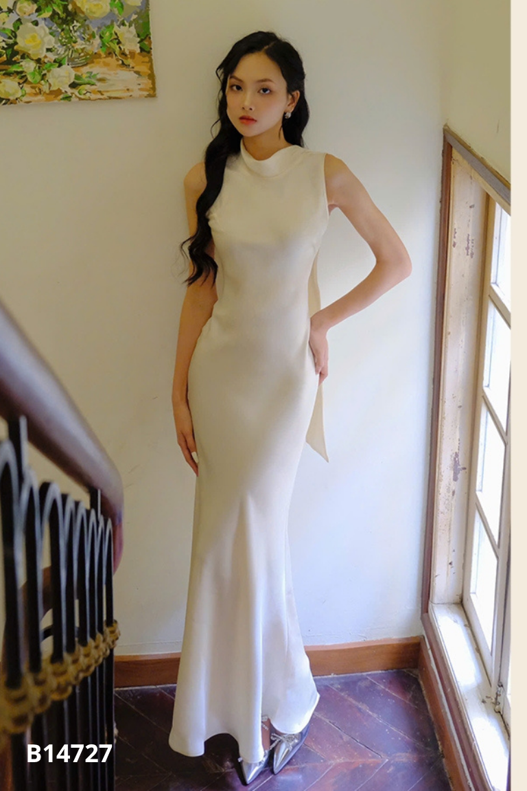 NEWTAG Váy MIO LADY lụa be suông
