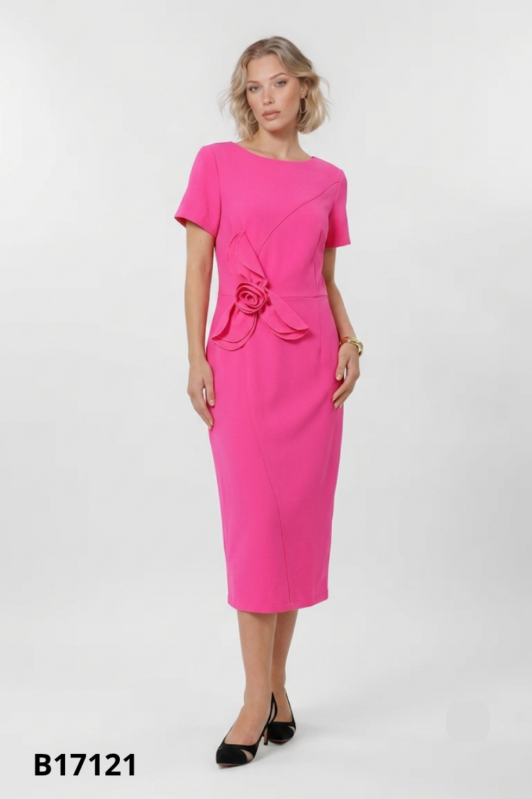 Váy DKNY hồng xếp ly