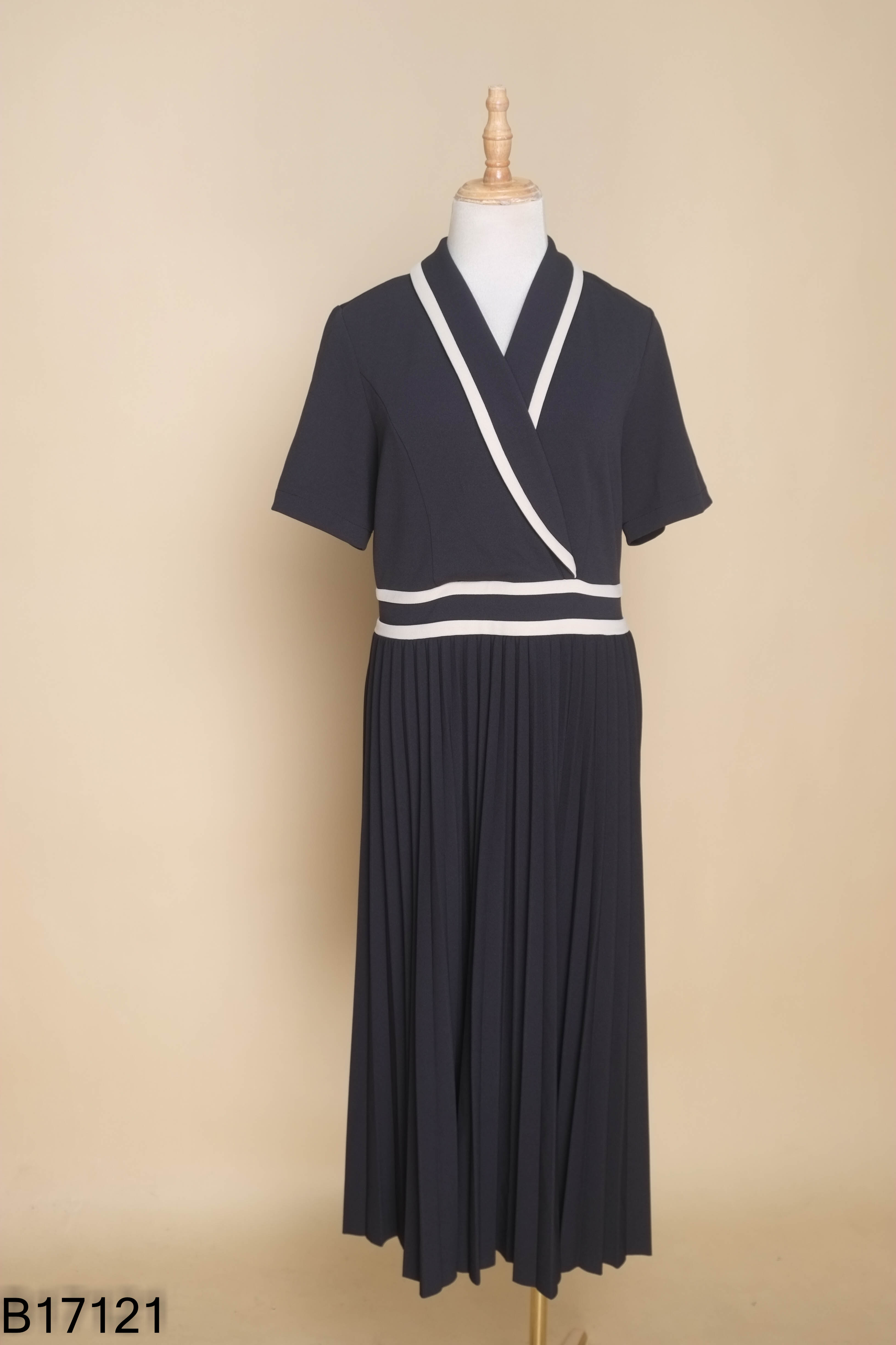 Váy TOMMY HILFIGER (xuất) xanh than viền be