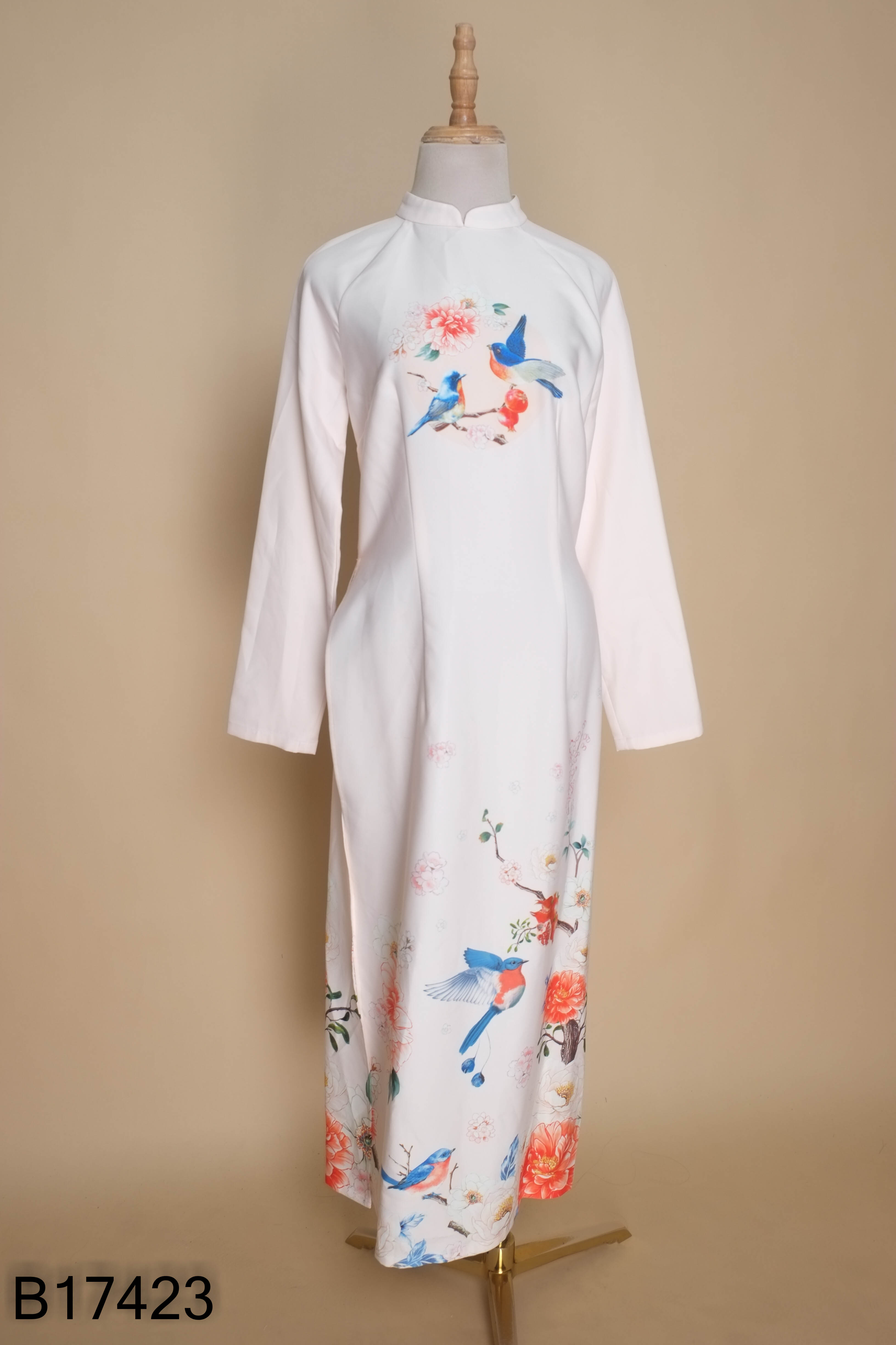 Áo dài FIONA hồng hoa