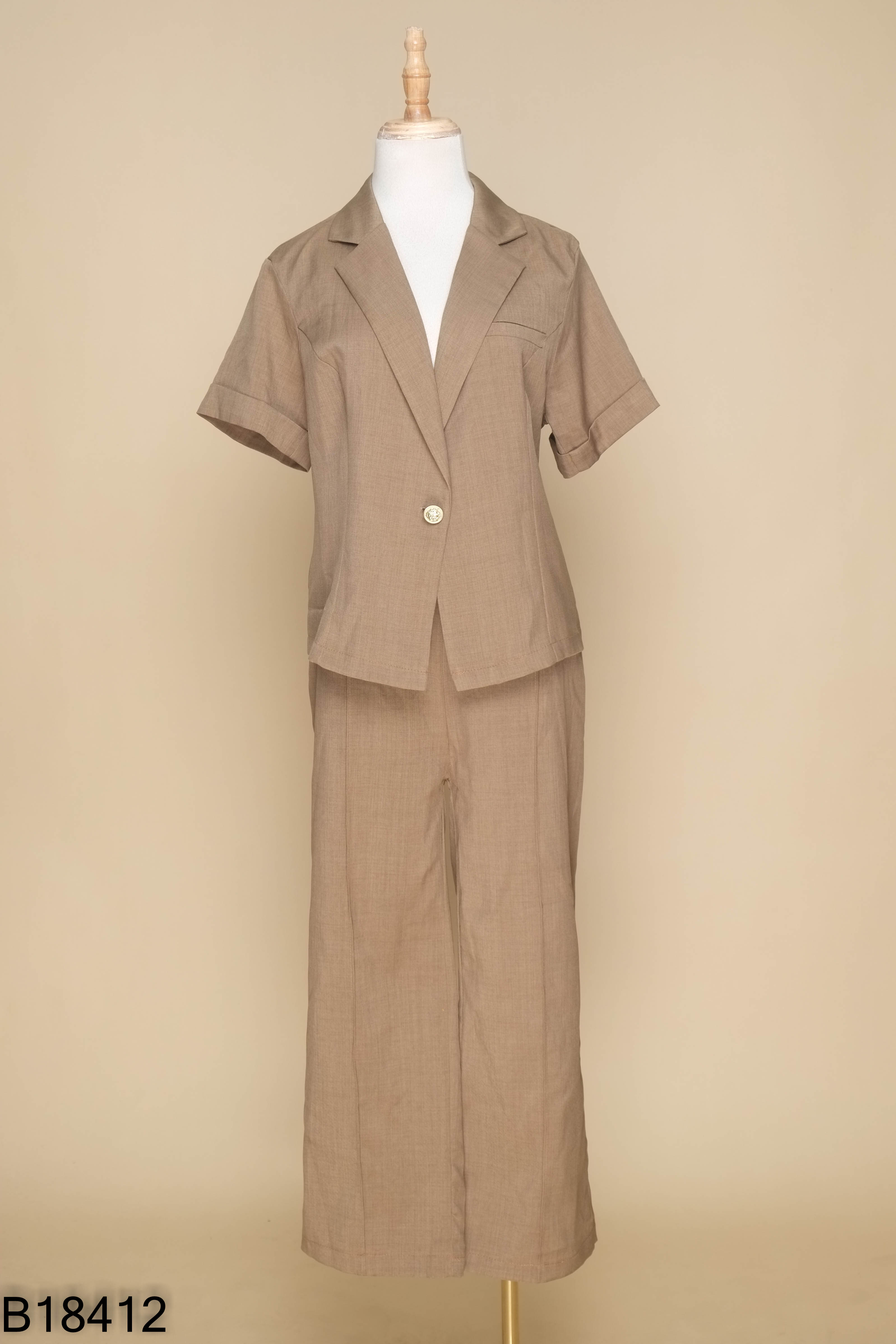 Set Áo blazers nâu trơn + quần