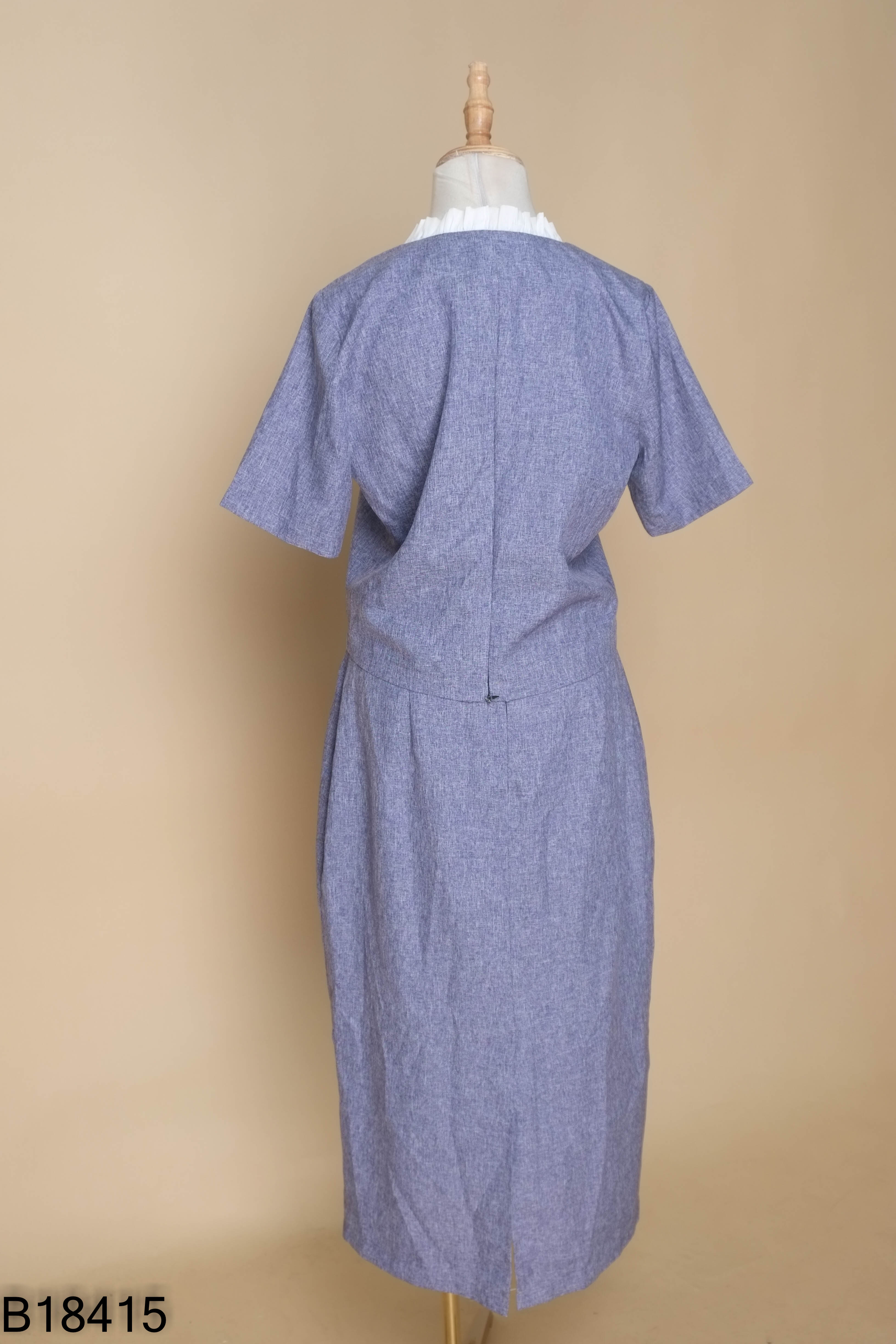 Set Áo xanh phối nơ LEO'S WEARING + Chân váy