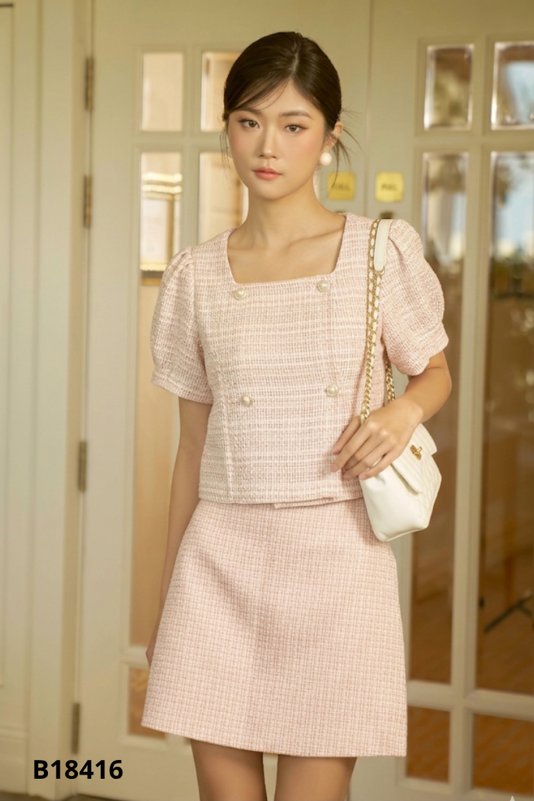 Áo AIMEE hồng đáng ngắn