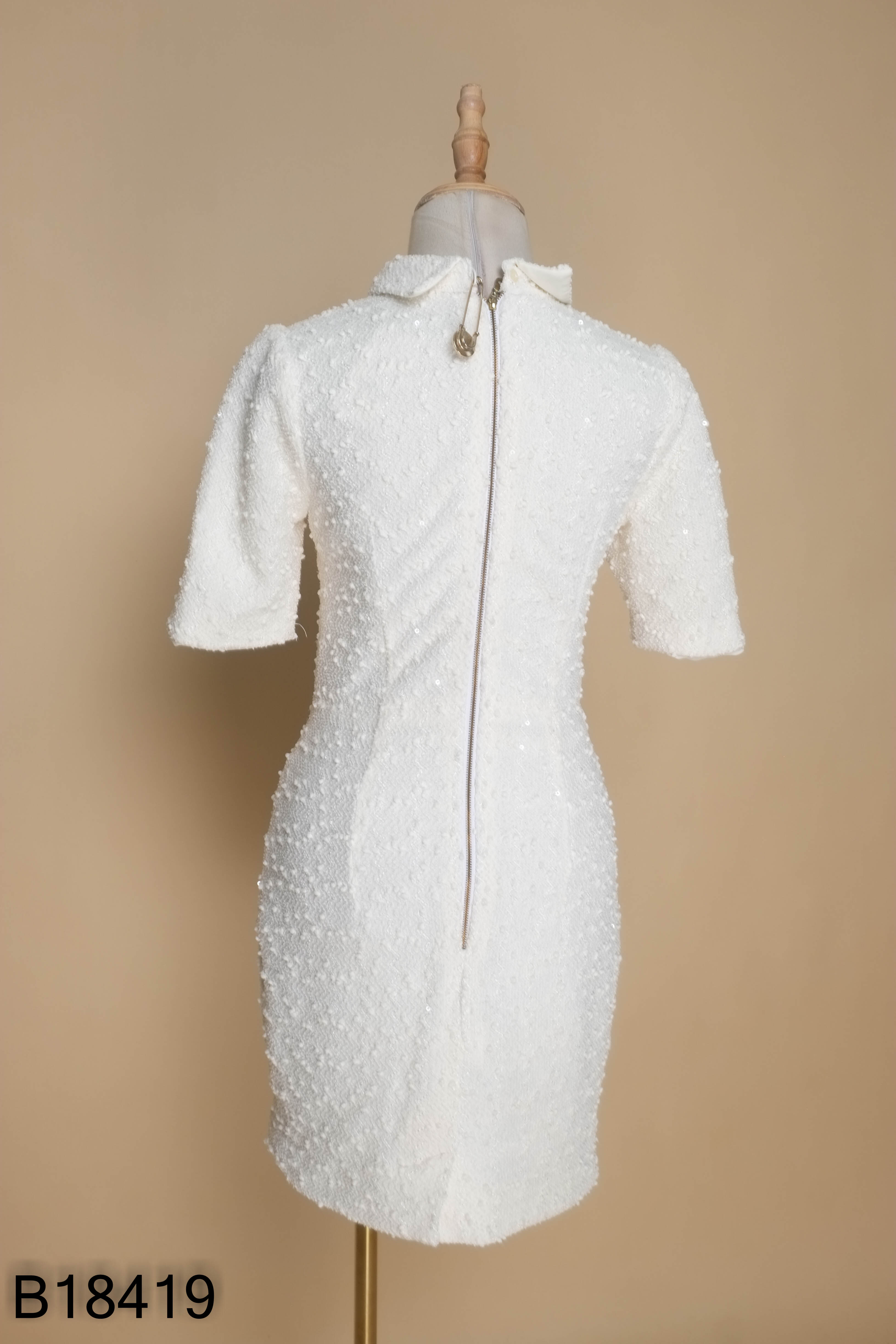 Váy dạ len kem HUONG BOUTIQUE trơn