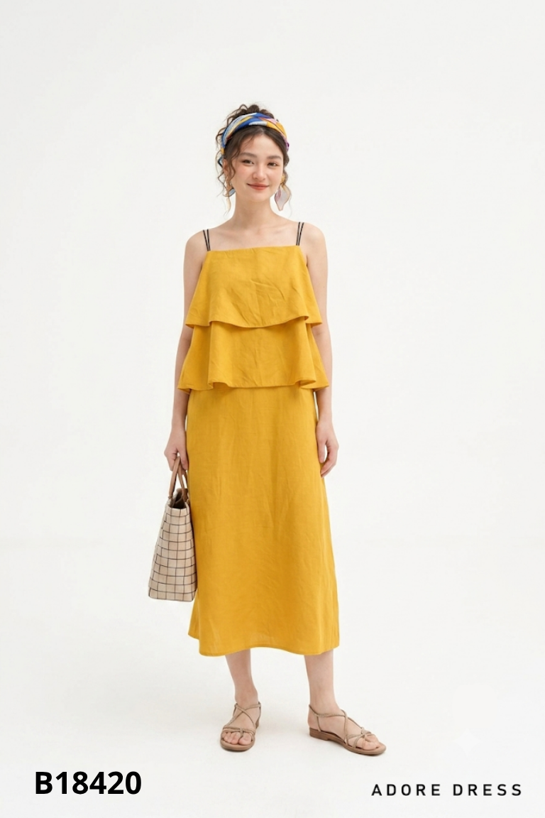 Váy ADORE DRESS vàng hai dây
