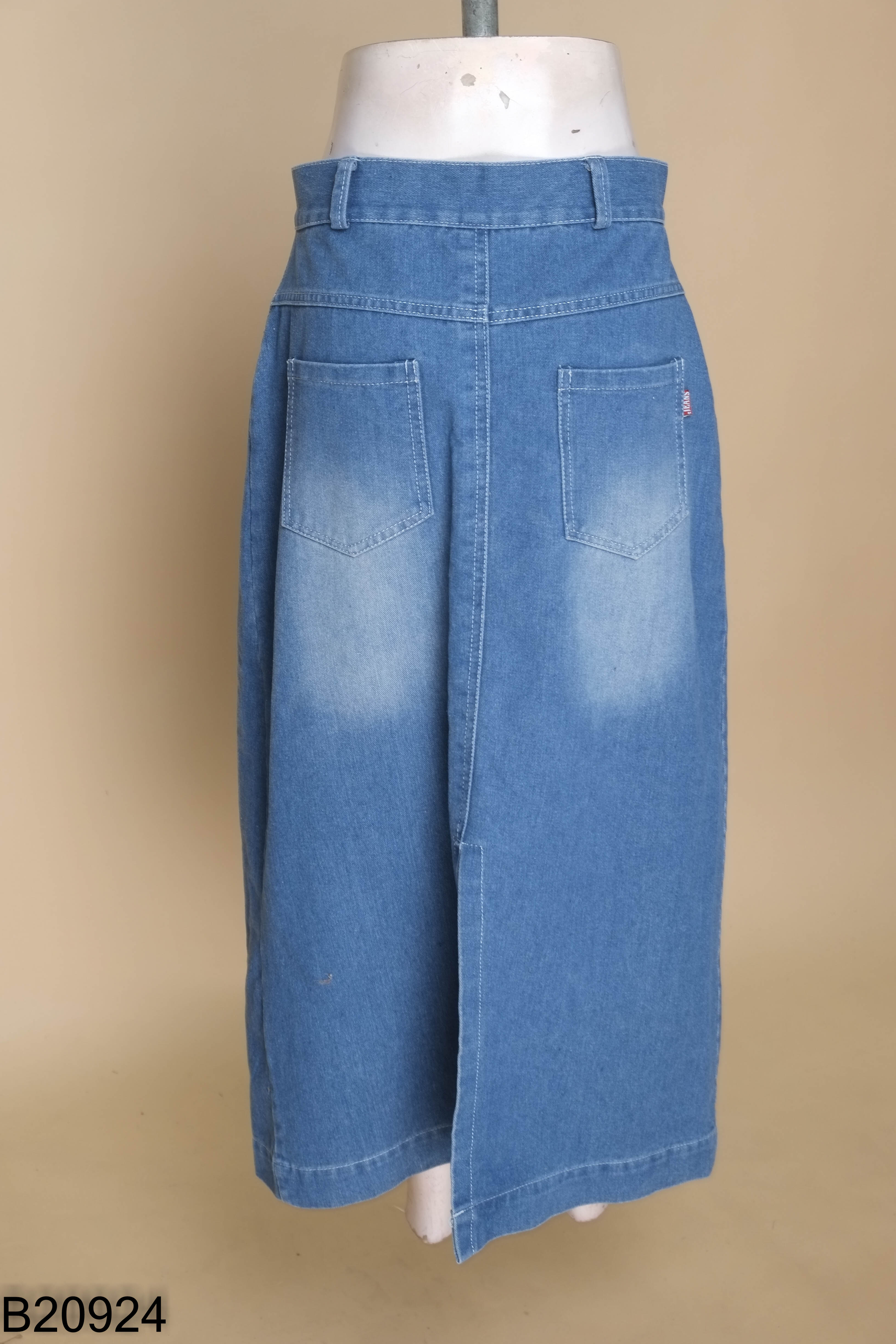 Chân váy jeans xanh dài